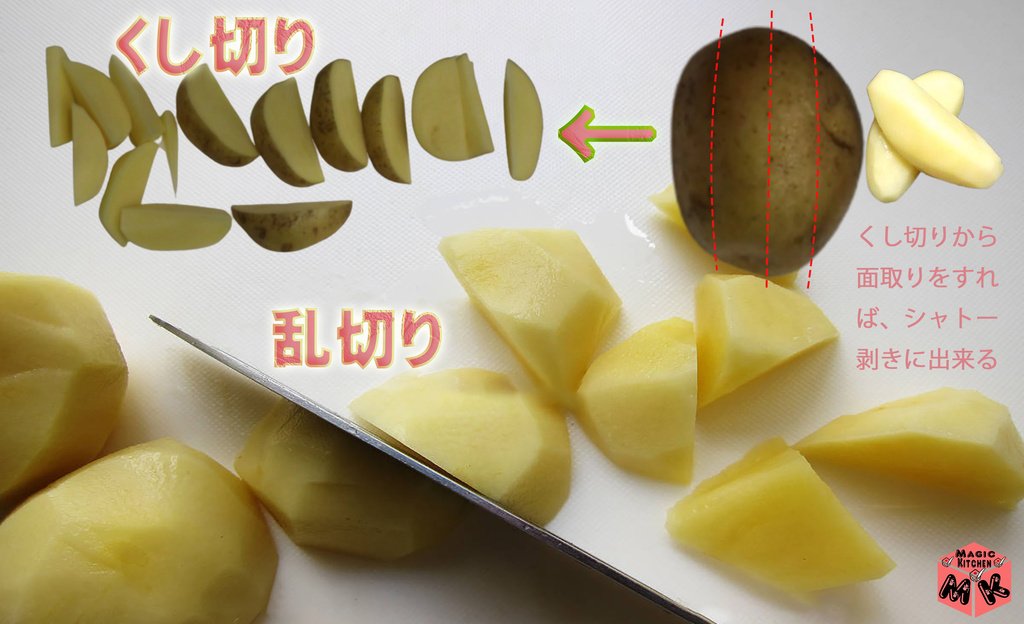 すき焼きじゃがいもの切り方