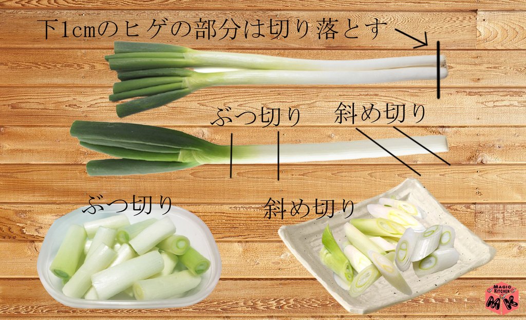 すき焼き白ネギの切り方