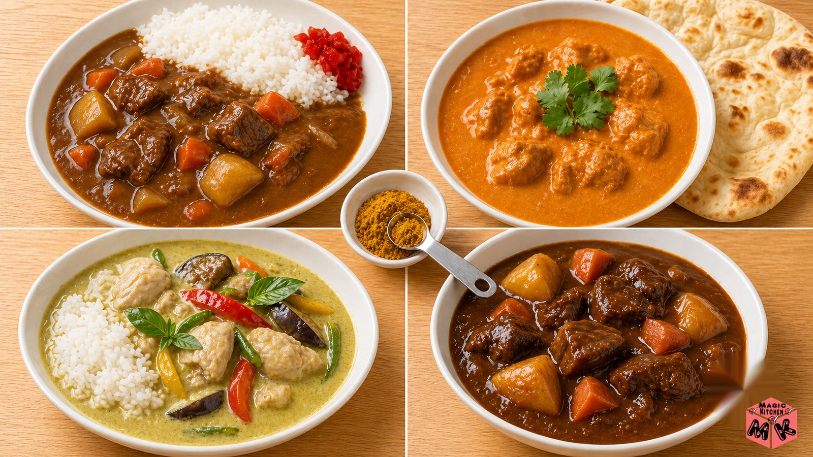 カレーの種類別特徴比較4種