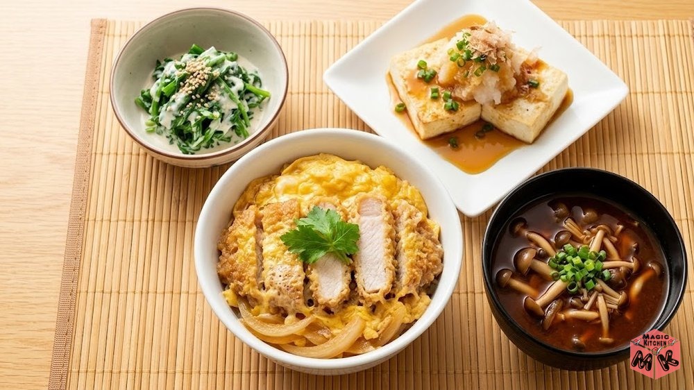 あっさりしたカツ丼の献立例
