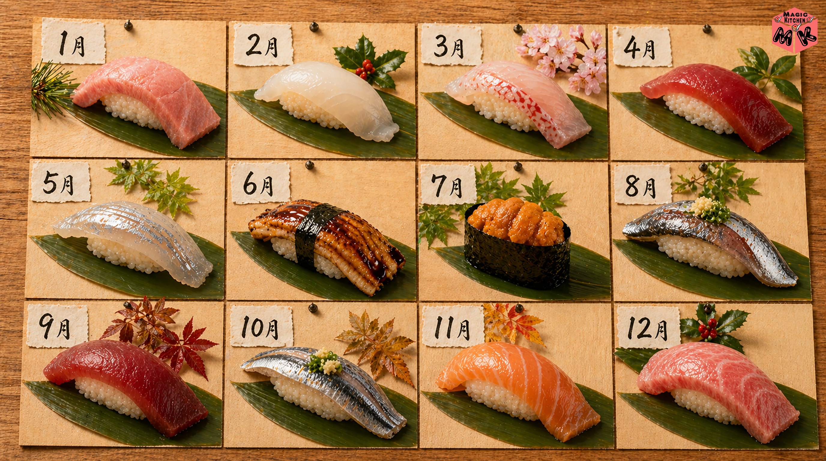 寿司ネタ月別早見表1月から12月の旬カレンダー