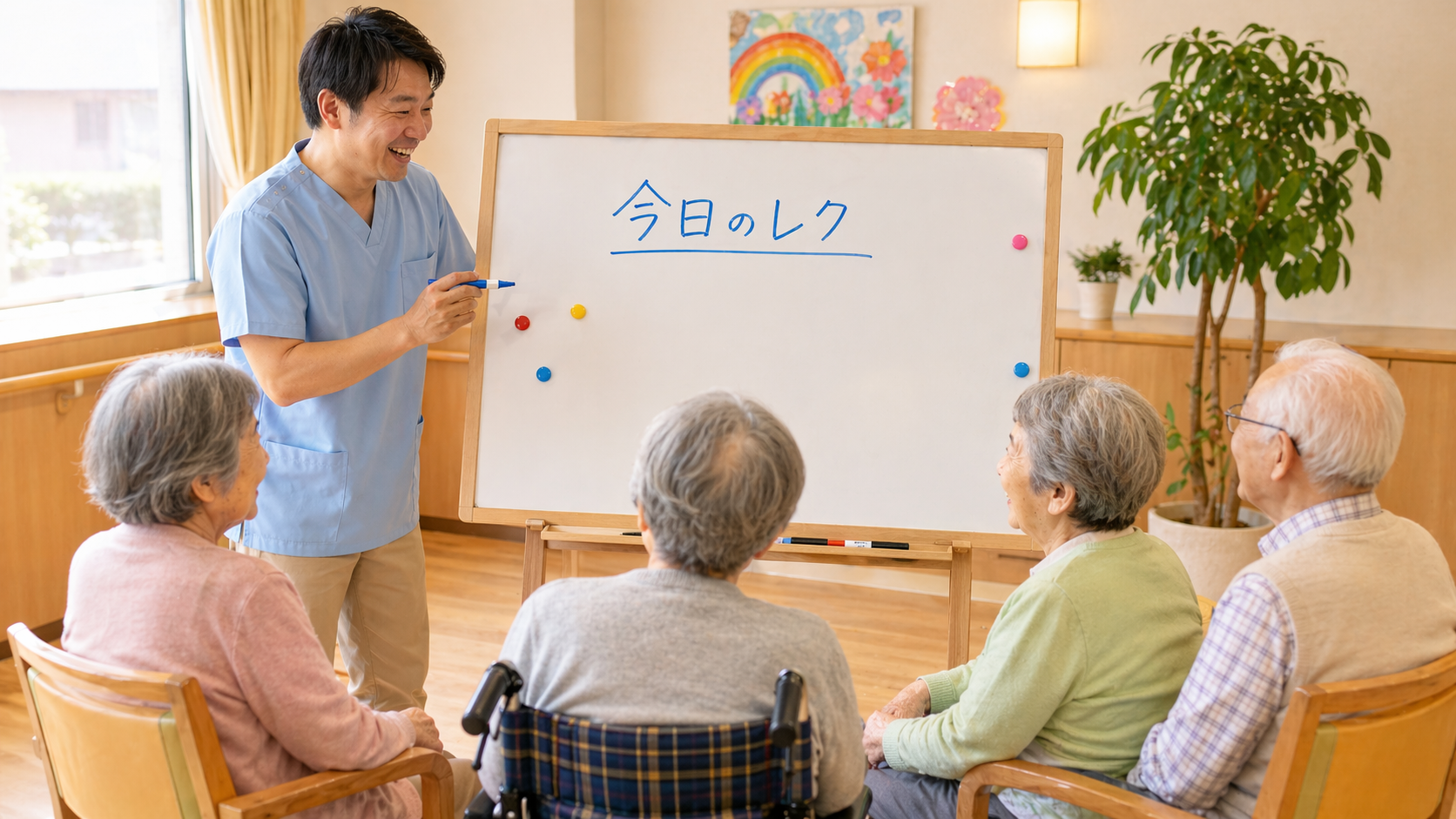 デイサービス ホワイトボードレク 介護士