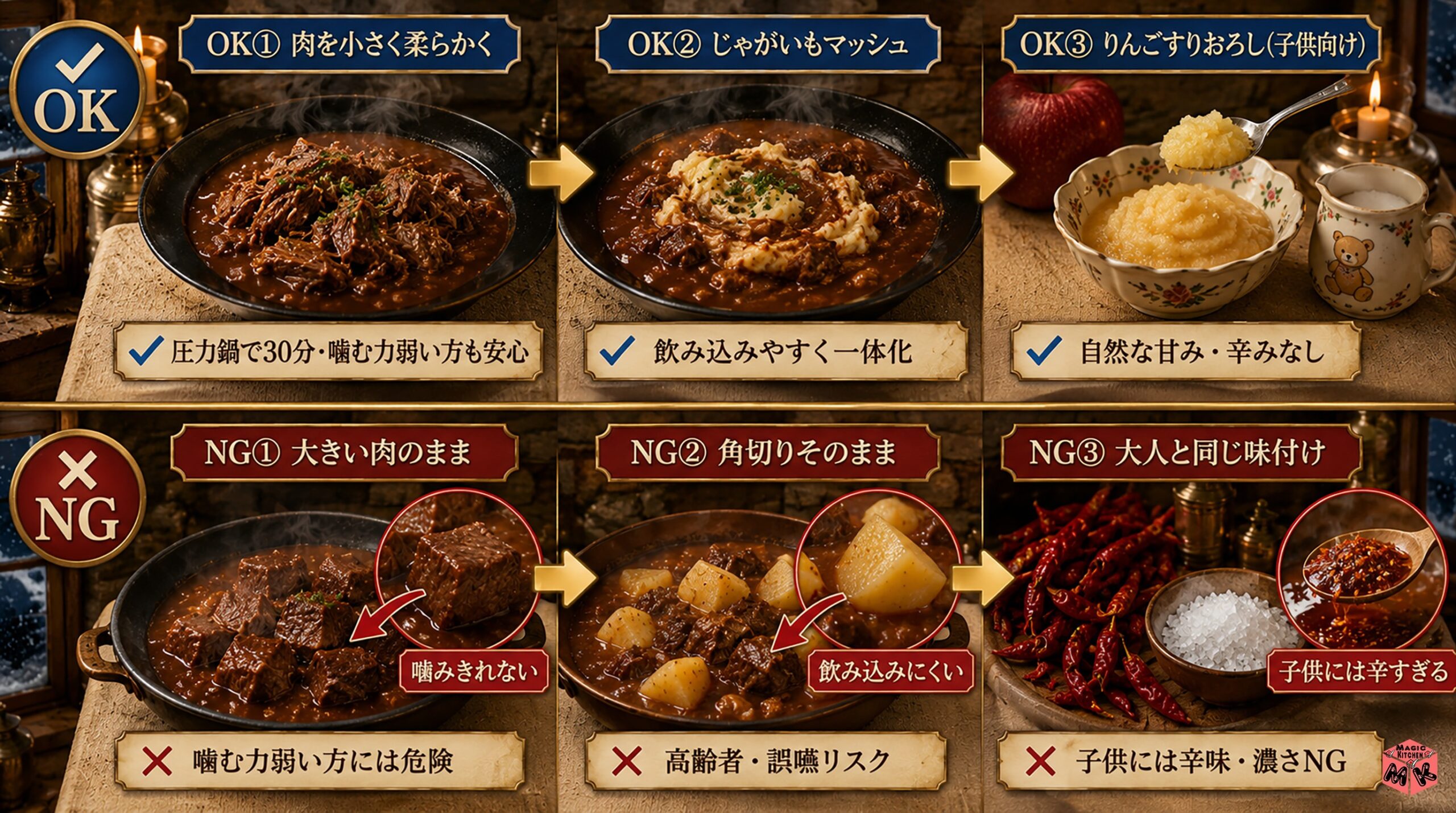 高齢者・子供にも食べやすいビーフシチューの工夫