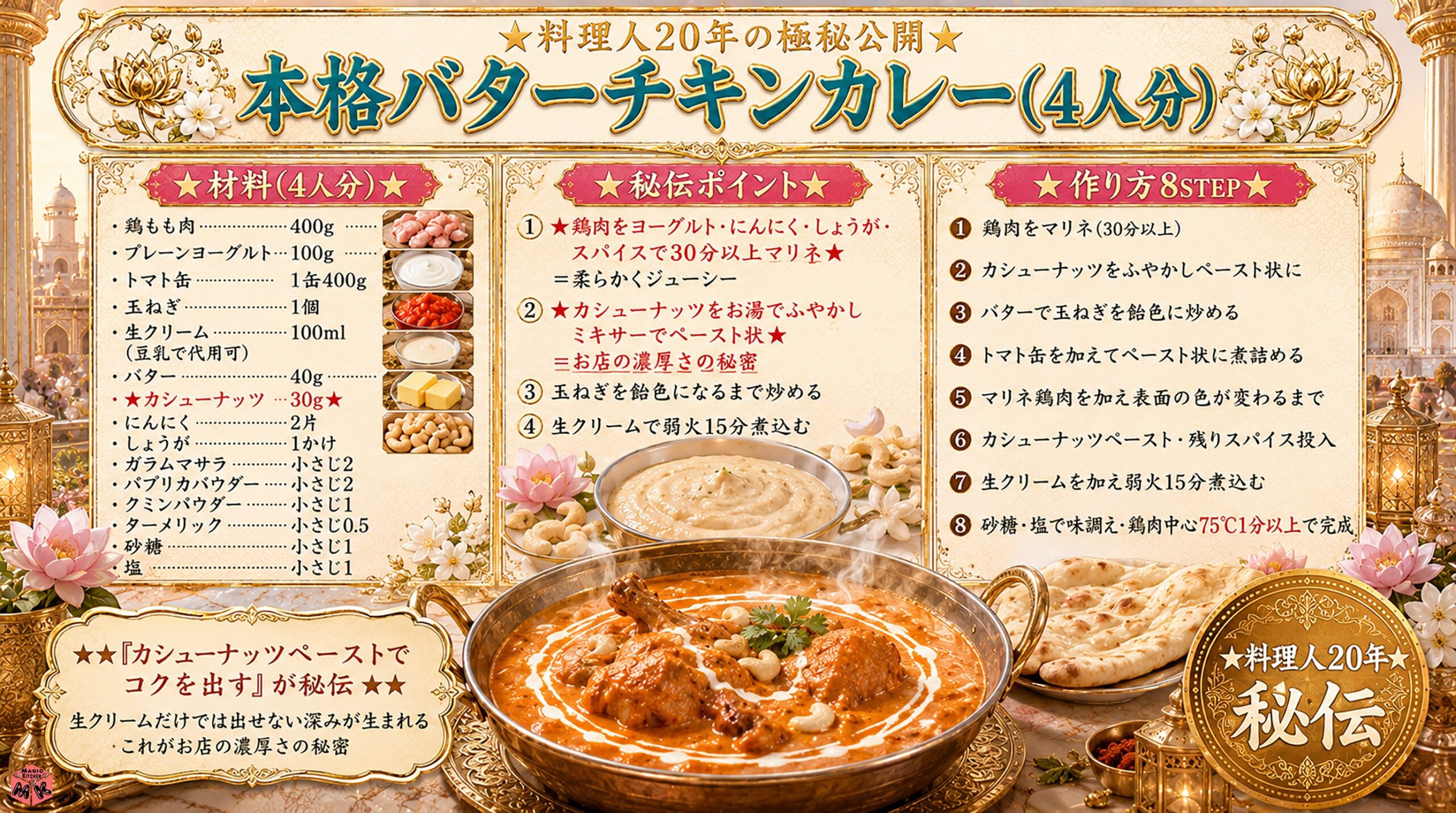 料理人の極秘レシピ 本格バターチキンカレー