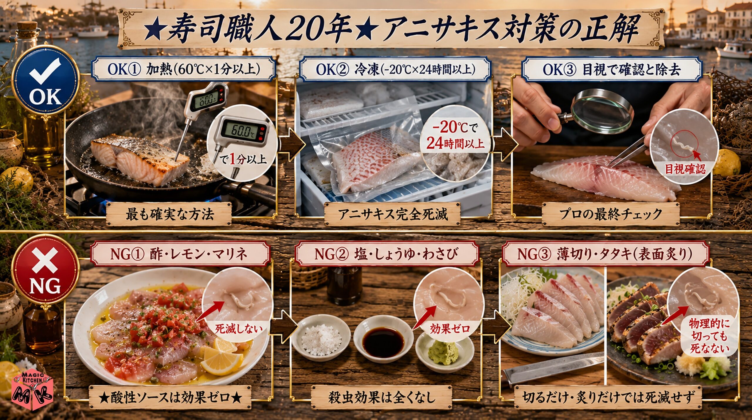 魚介カルパッチョのアニサキス対策【必ず確認】