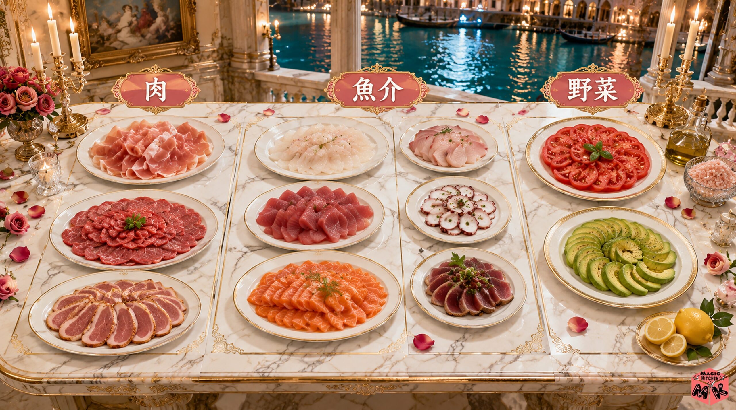 カルパッチョの主役具材 肉魚介野菜