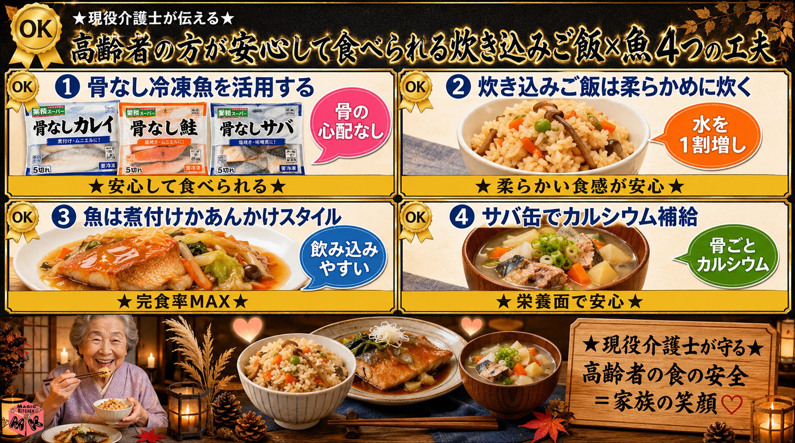 炊き込みご飯×魚の高齢者向けアレンジ4工夫