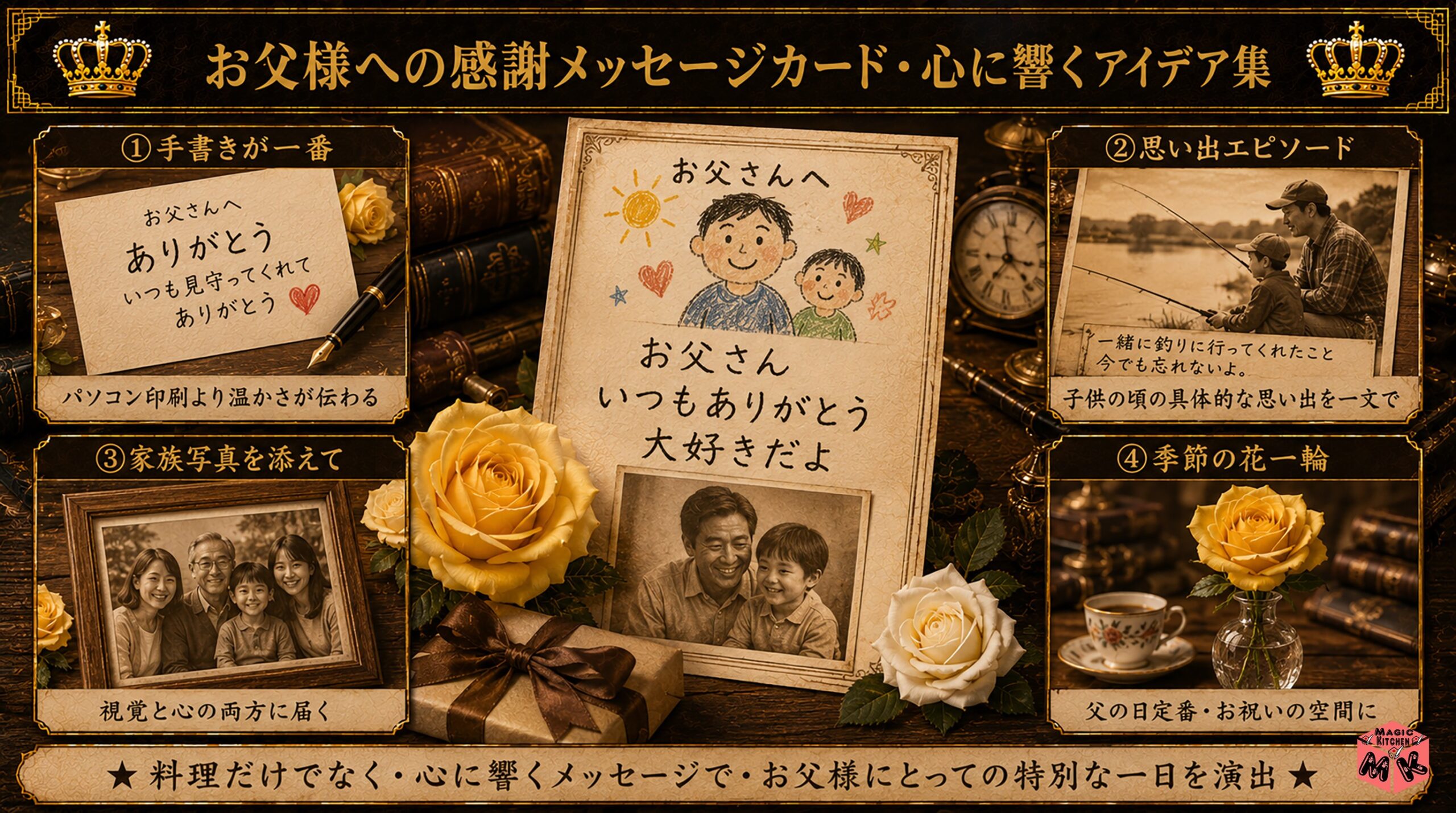 お父様への感謝メッセージカードのアイデア