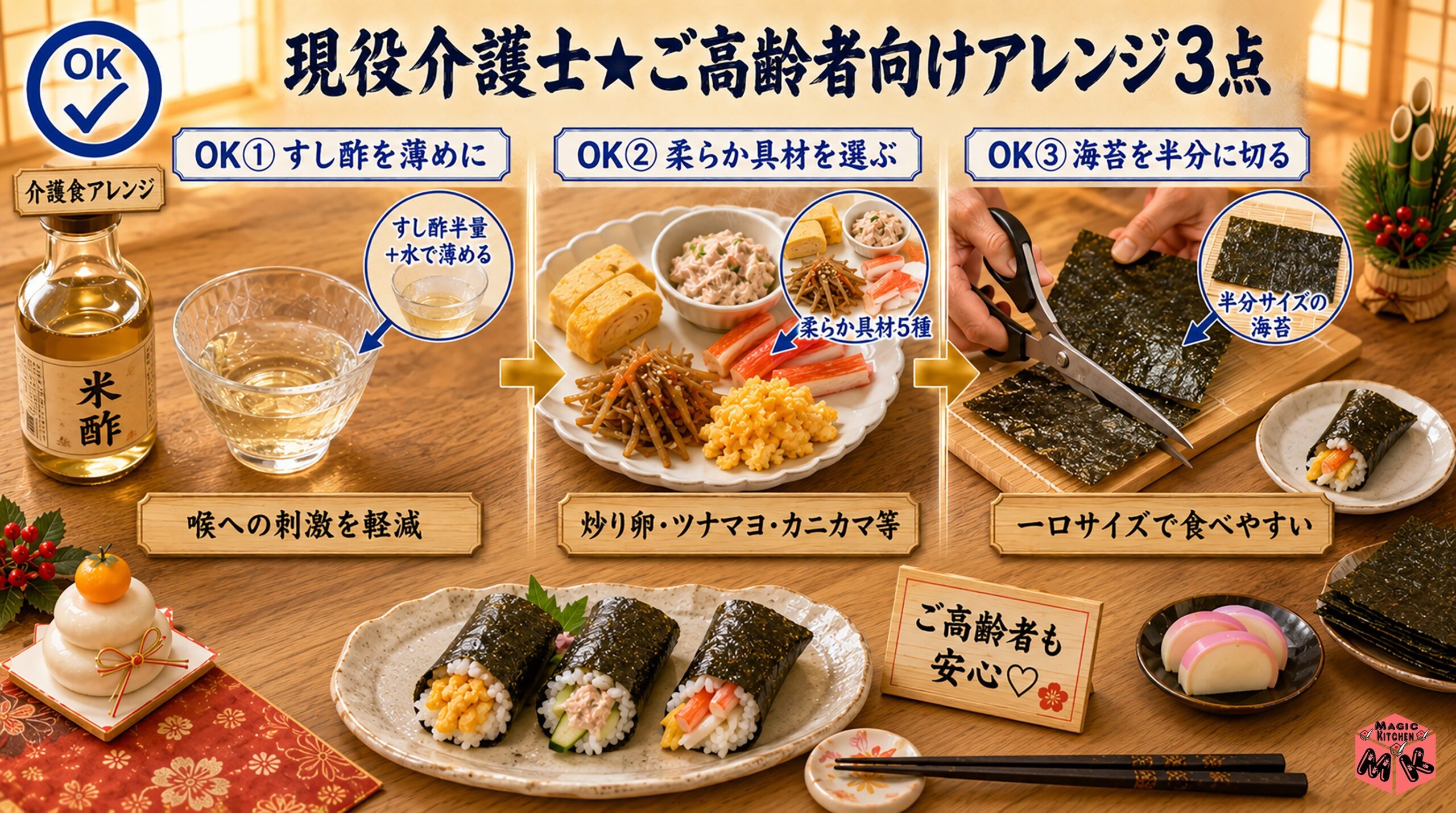 現役介護士・栄養士が伝える高齢者向け手巻き寿司アレンジ