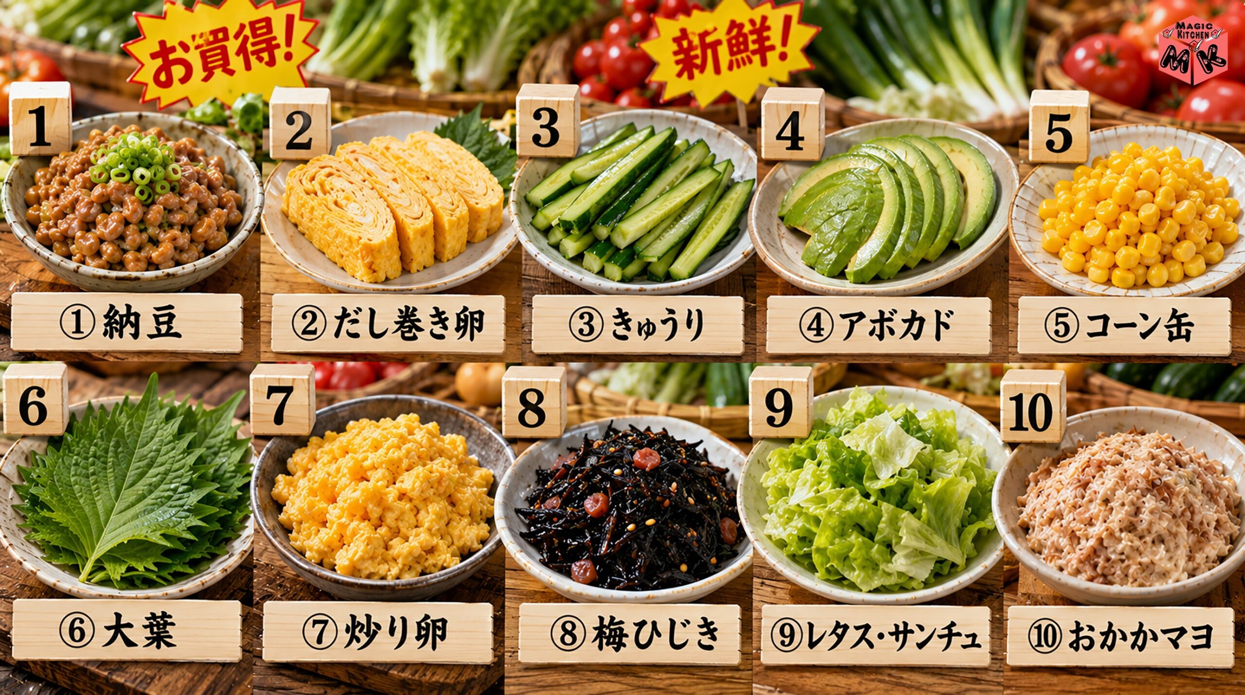手巻き寿司の節約野菜・卵10選 納豆・きゅうり・炒り卵ほか