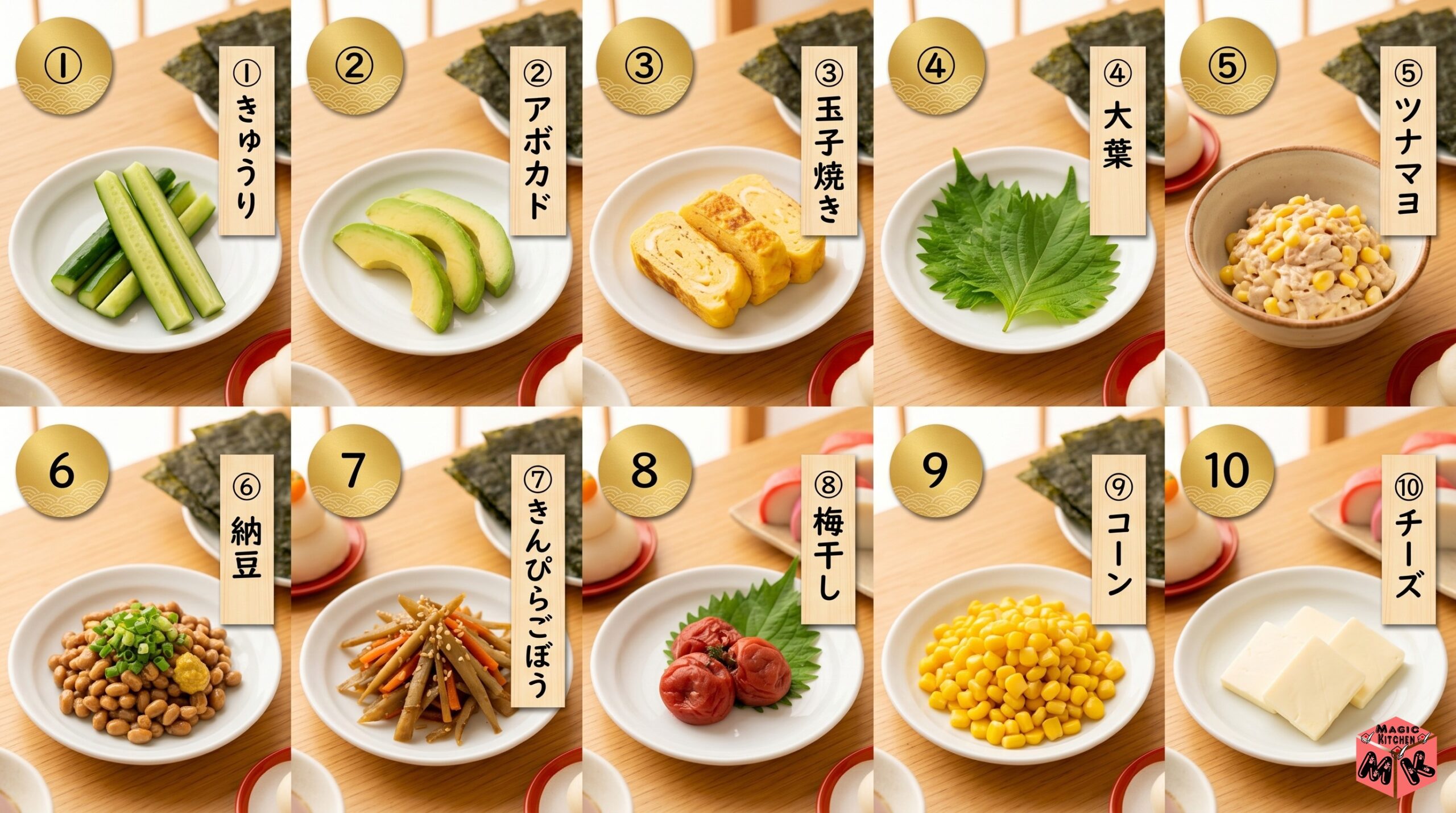 手巻き寿司の野菜・卵系具材10選
