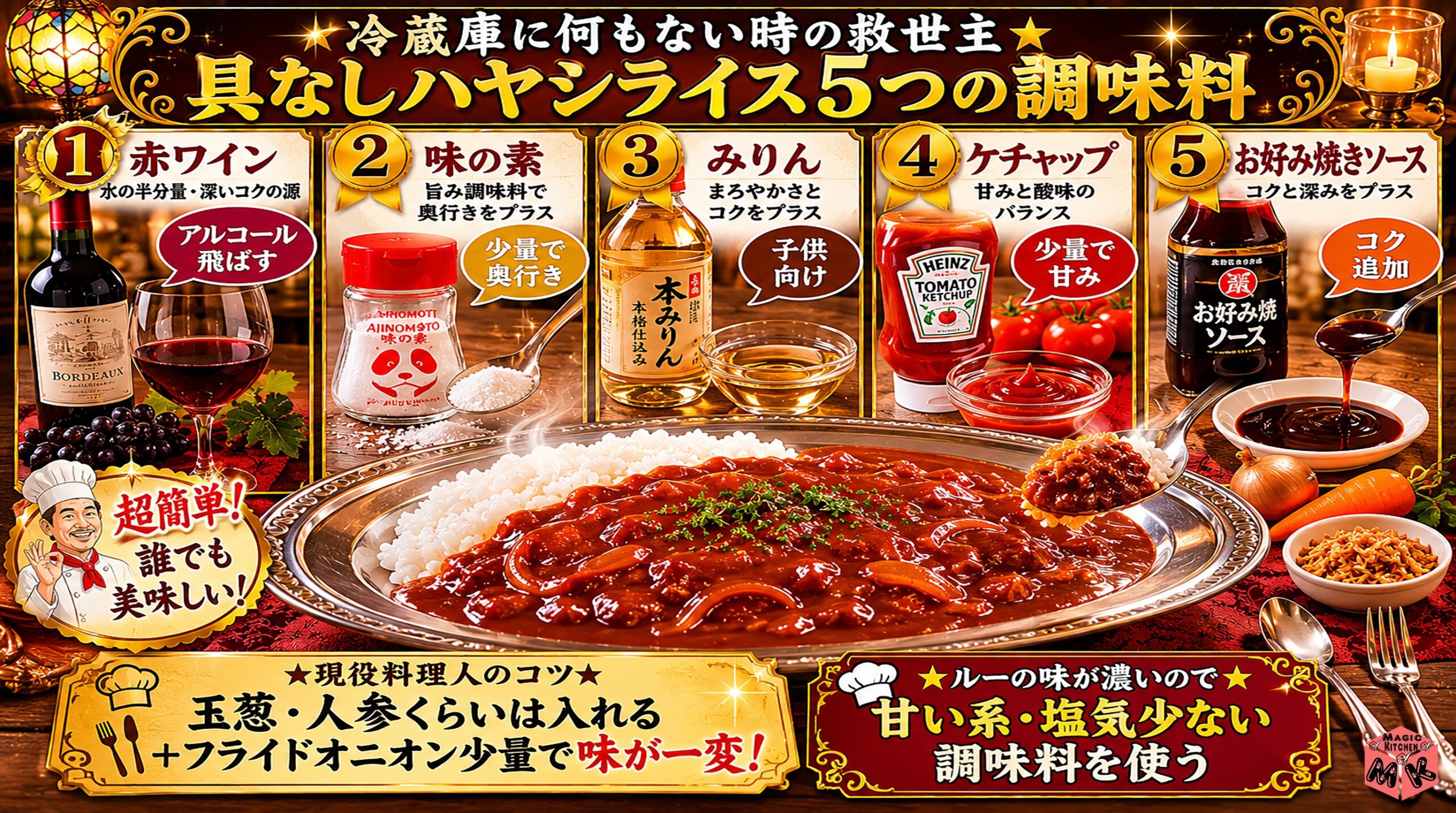 具なしハヤシライスはアリ 5つの調味料で美味しく