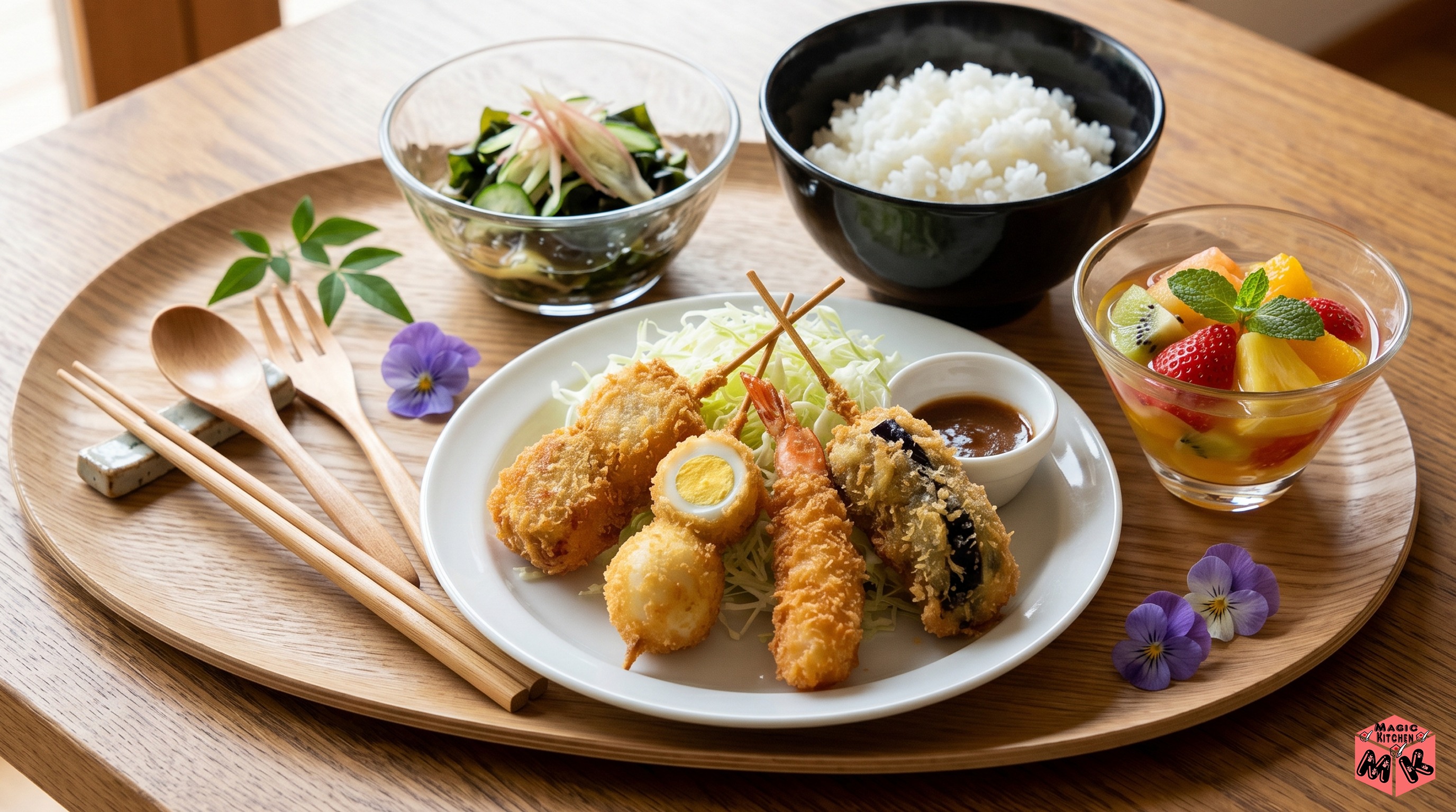 串カツ献立B 豪華デザート付きコース