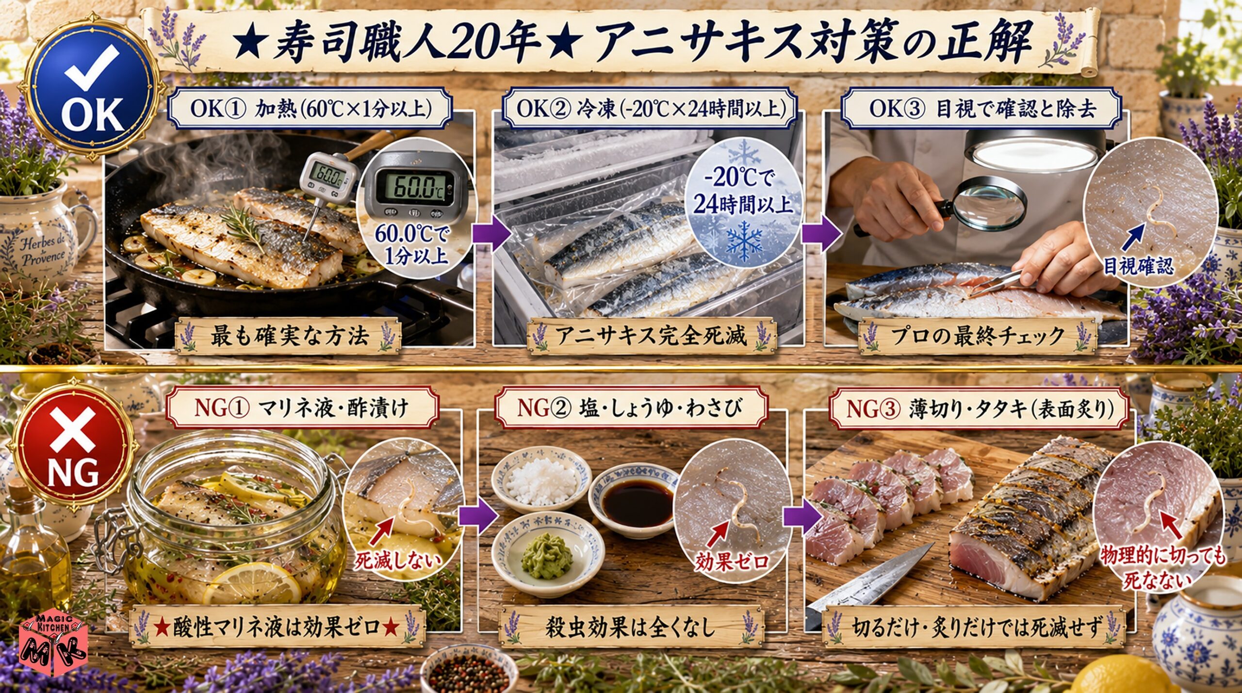 魚介マリネのアニサキス対策【必ず確認】