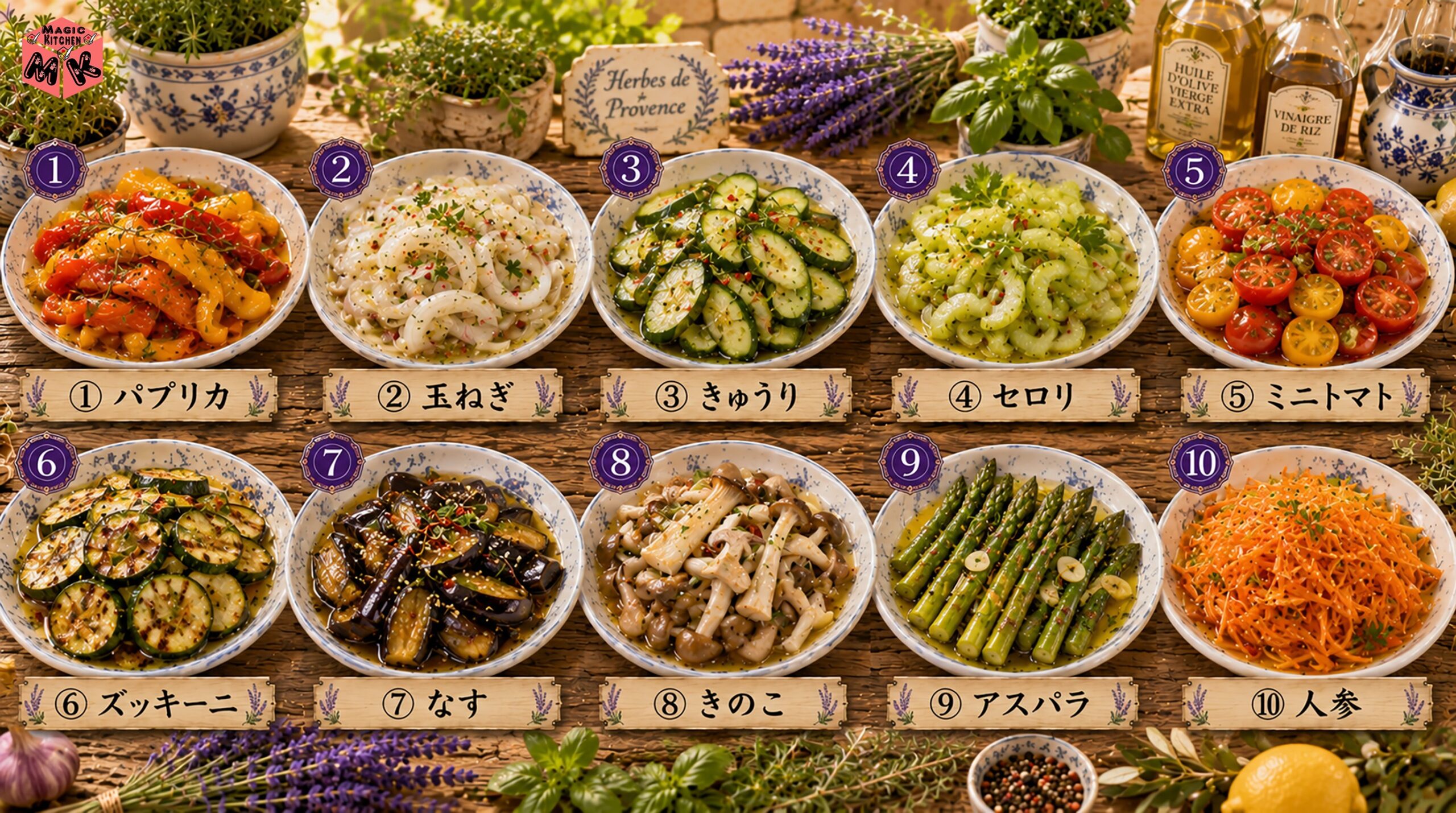 マリネの野菜系具材10選