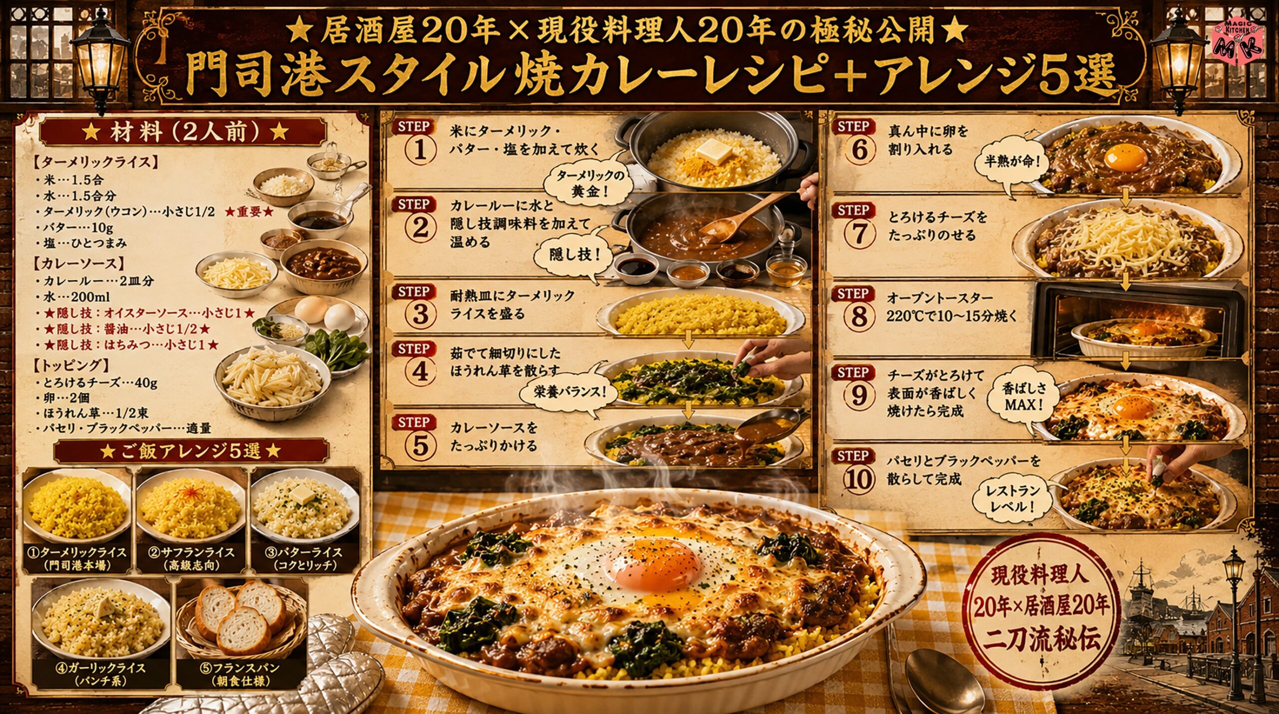 焼カレーのアレンジ5選+居酒屋20年本格レシピ