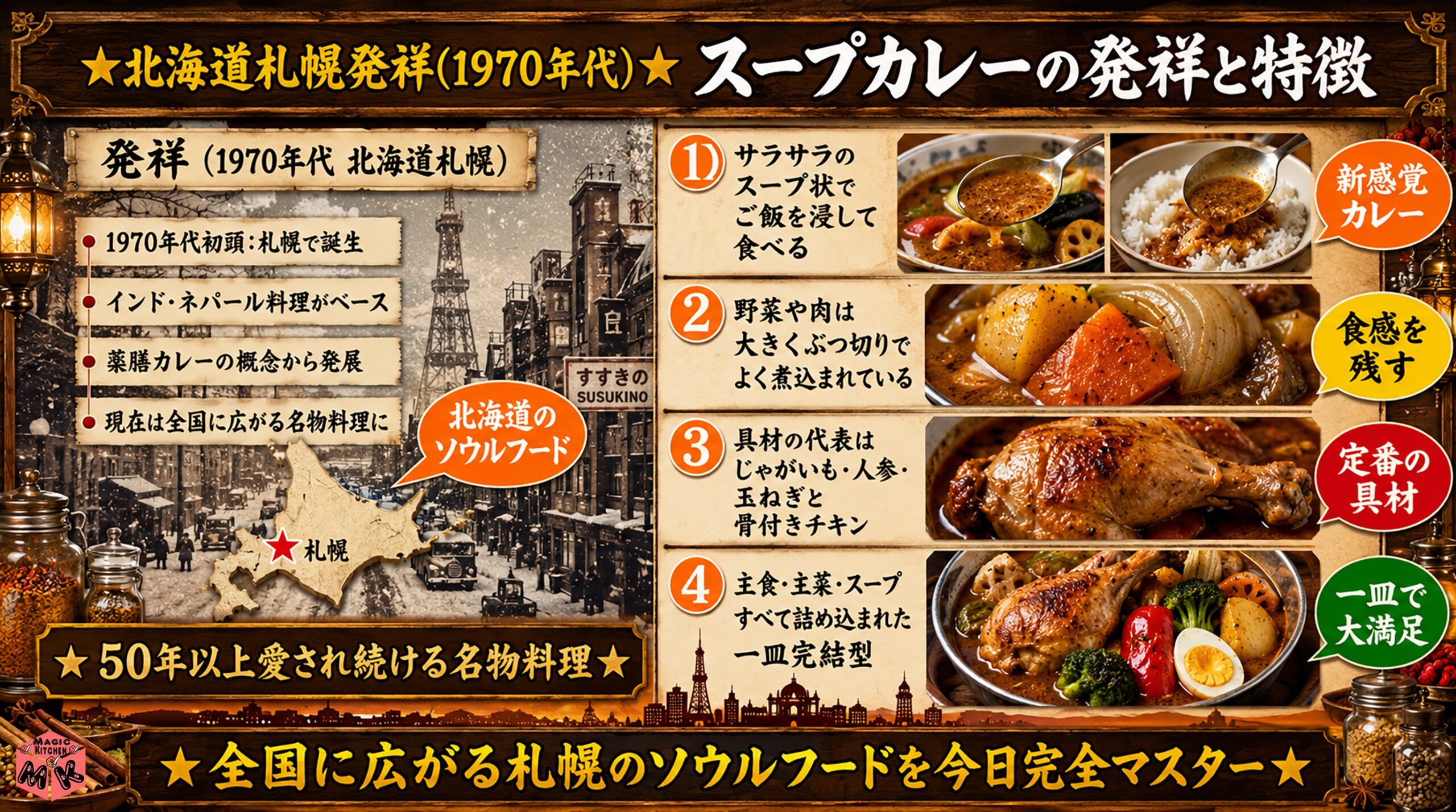 スープカレーの発祥と特徴 北海道札幌1970年代