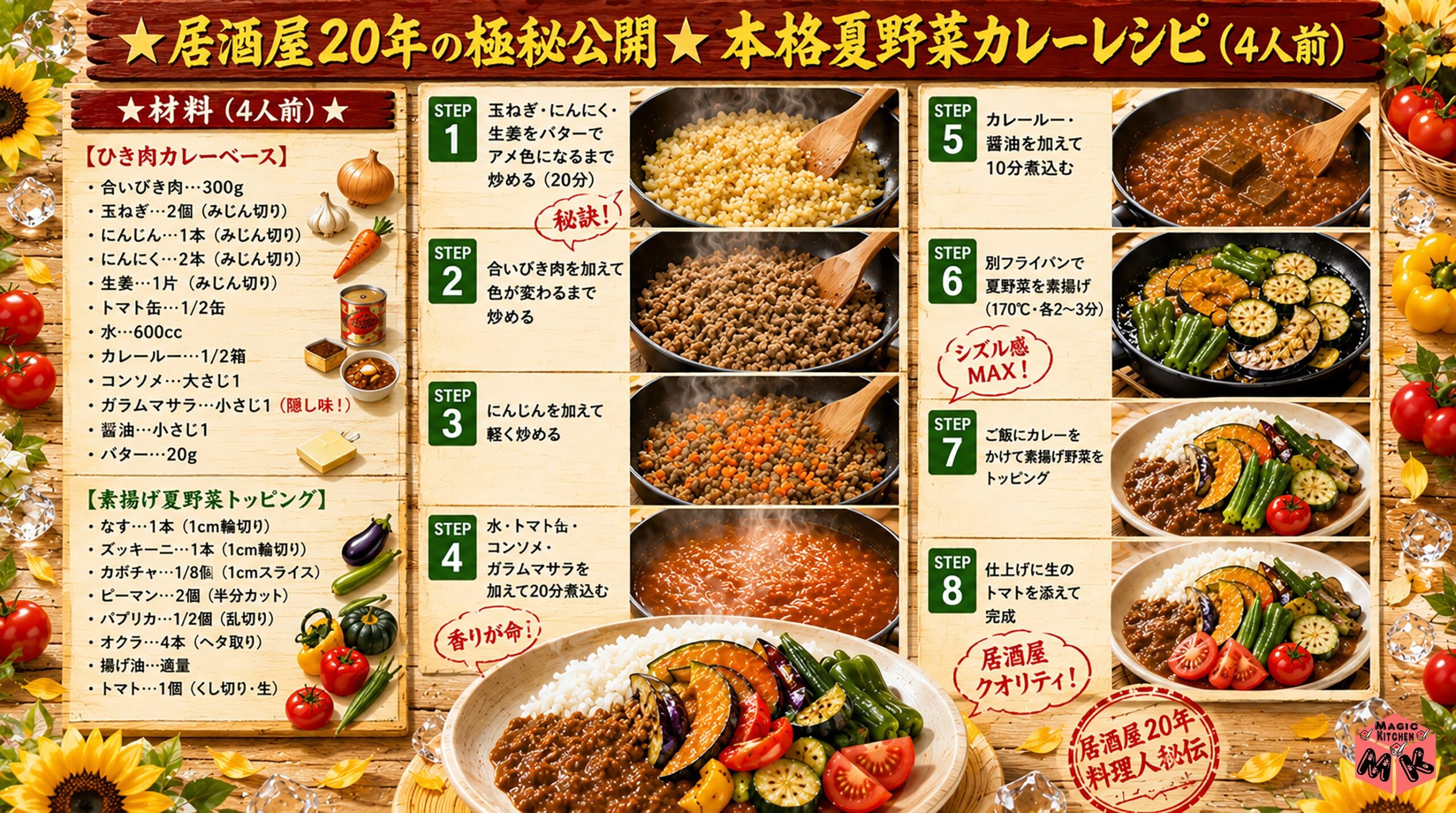 居酒屋20年の本格夏野菜カレーレシピ