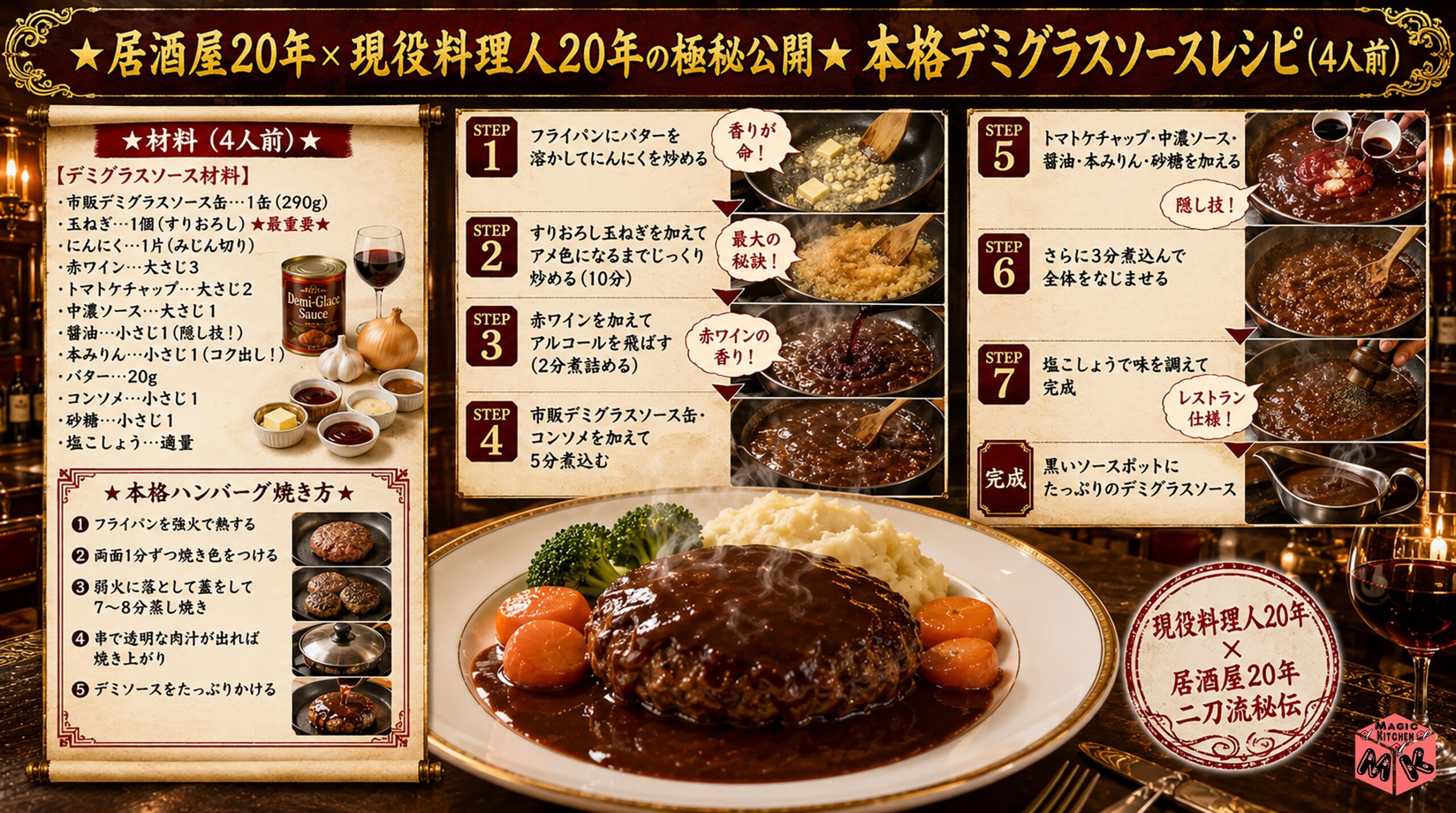 居酒屋20年の本格デミグラスソース極秘レシピ
