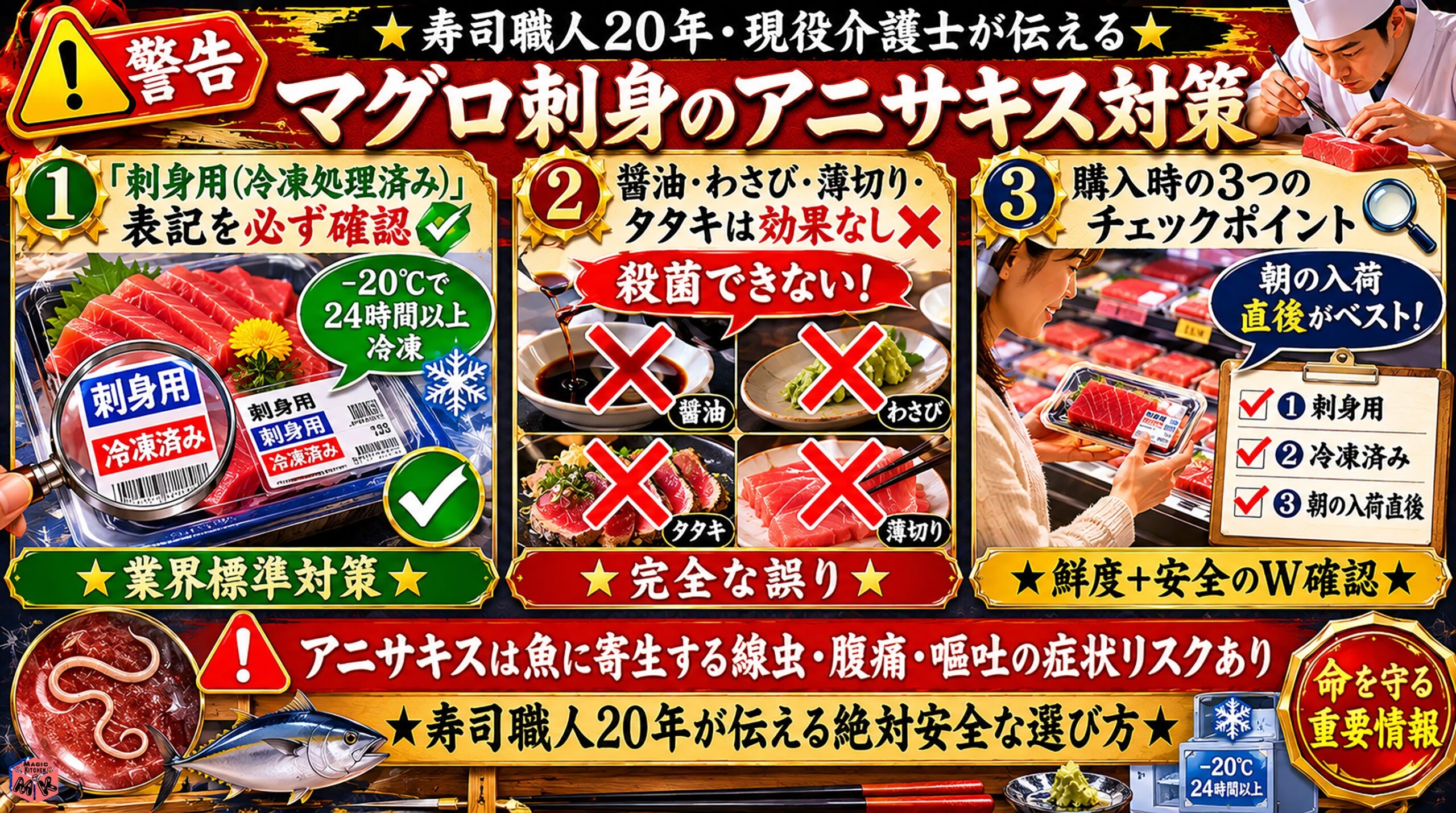 マグロ刺身のアニサキス対策 YMYL最重要