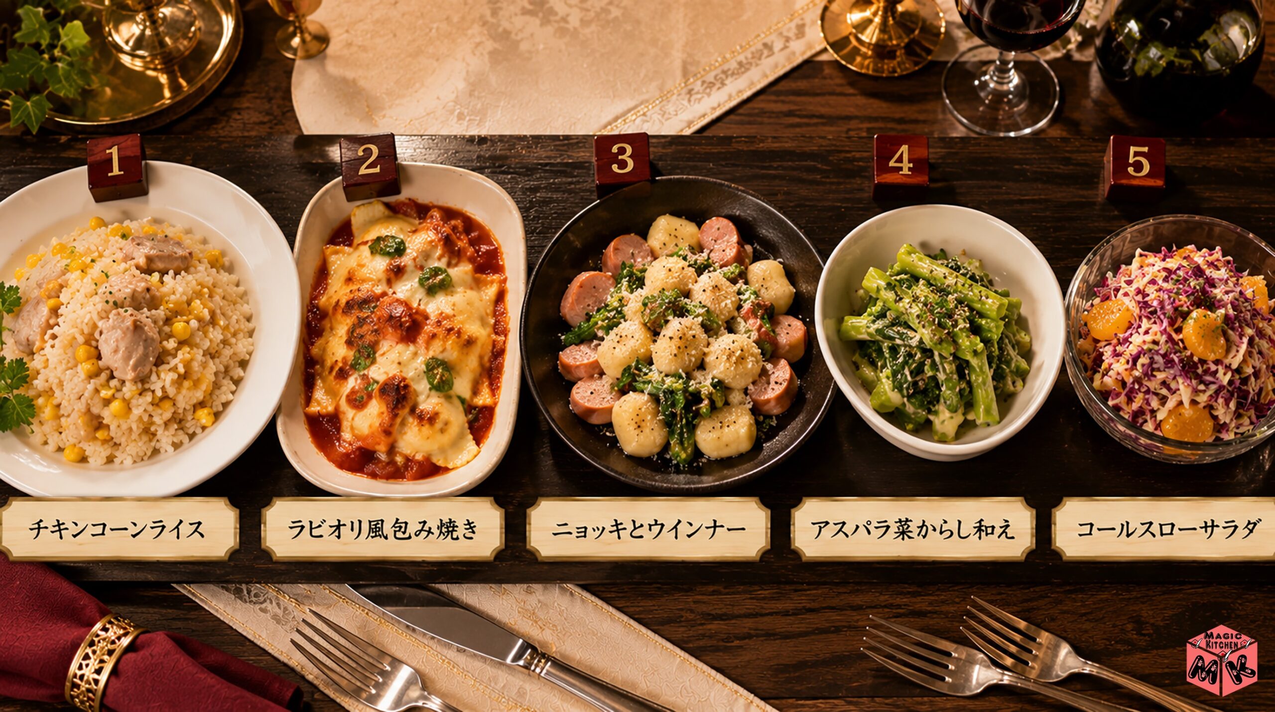 ひき肉オムレツに合う副菜5選 チキンコーンライス・ラビオリ・ニョッキほか