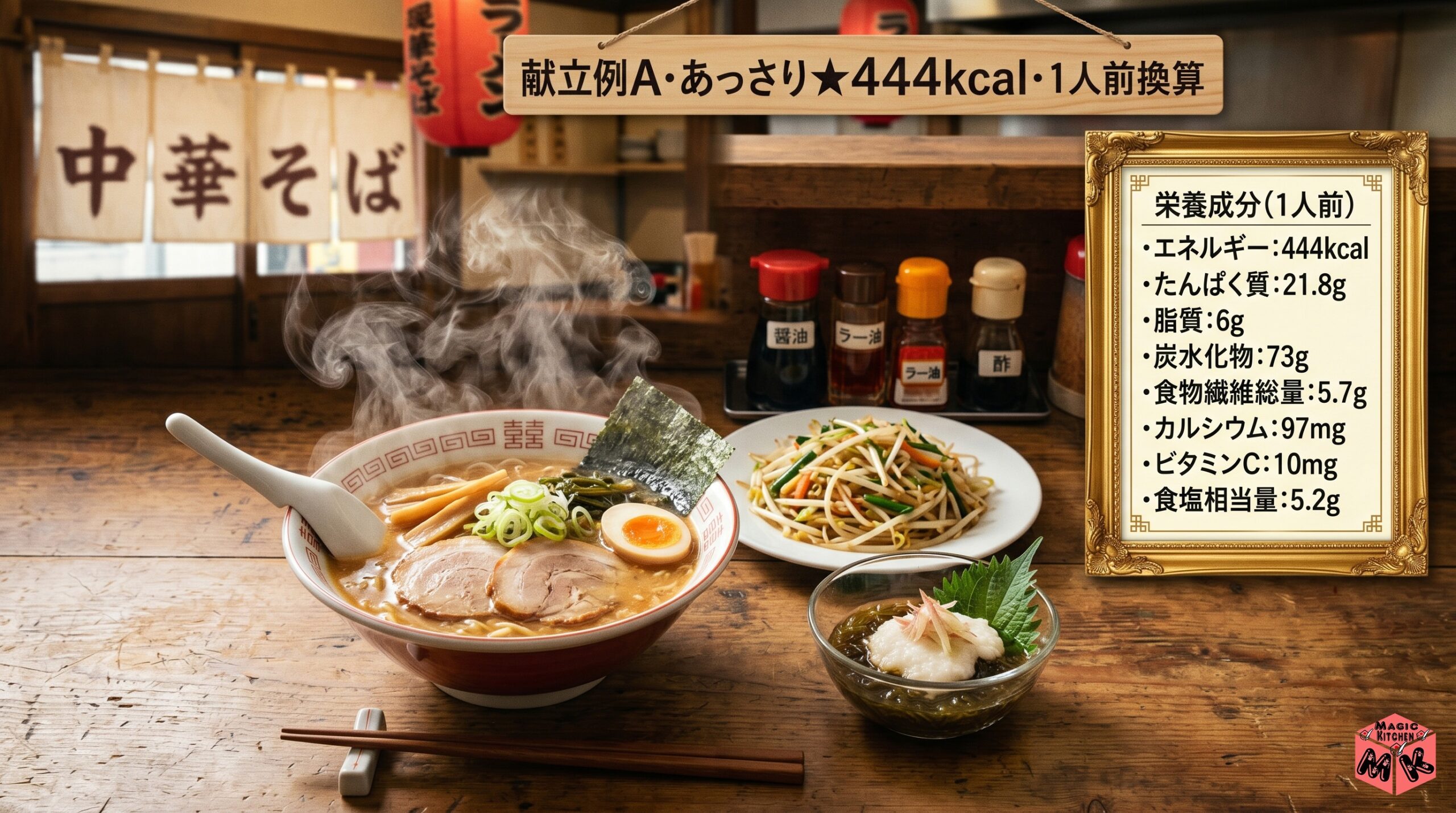 味噌ラーメン 献立例A あっさり