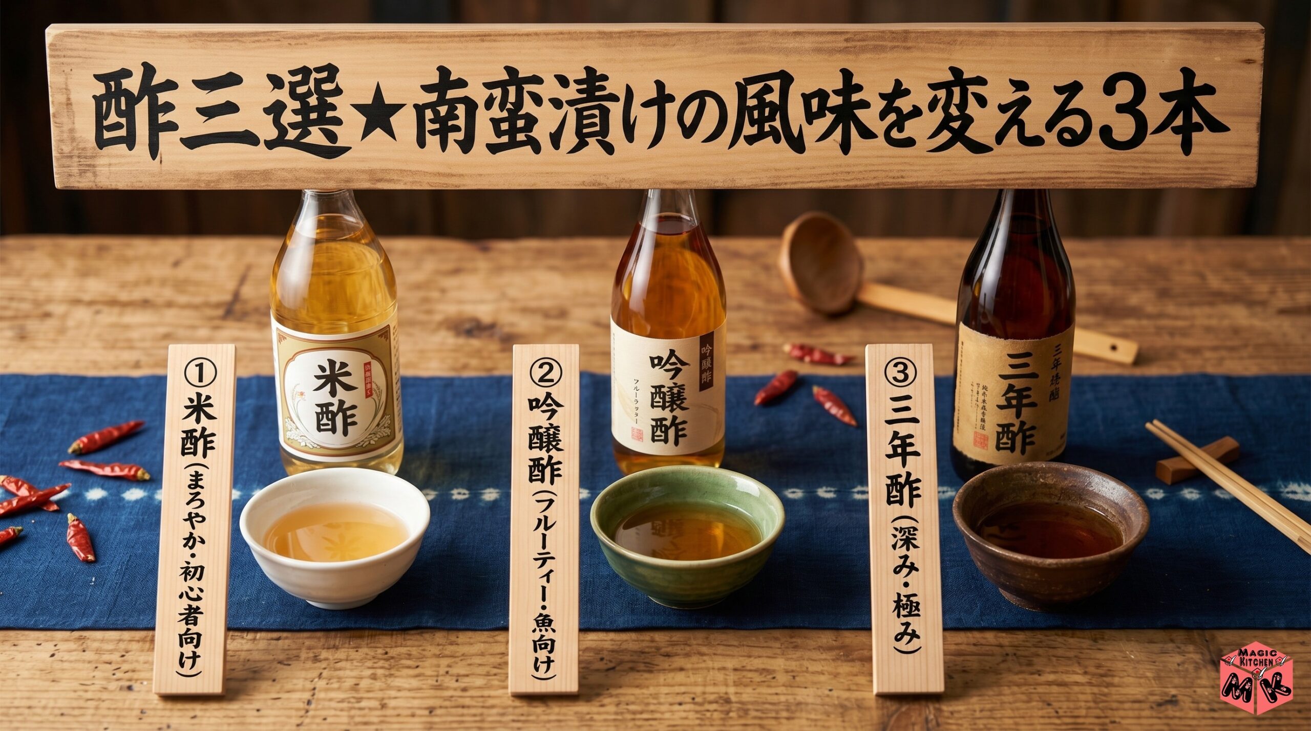 南蛮漬け 酢の選び方3種
