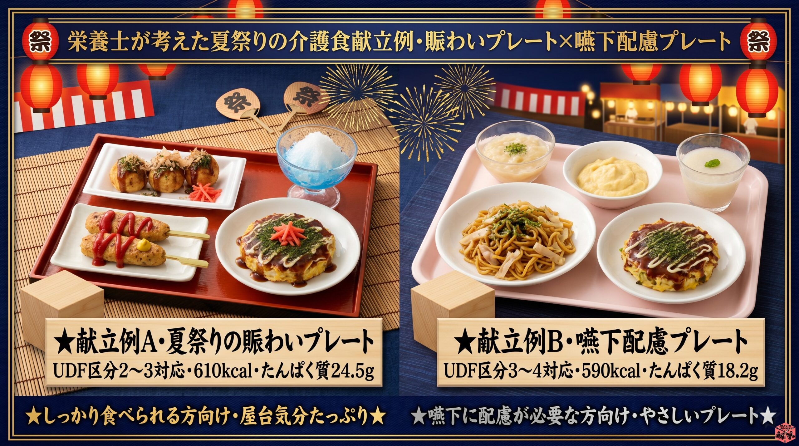 夏祭り 介護食 献立例A 賑わいプレート