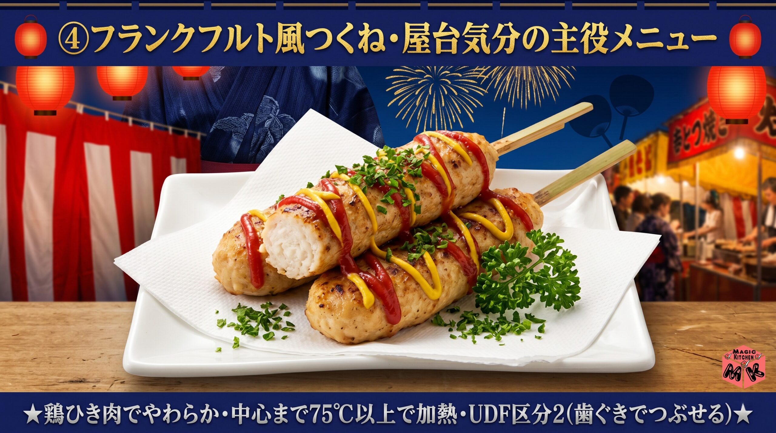夏祭り 介護食 フランクフルト風つくね