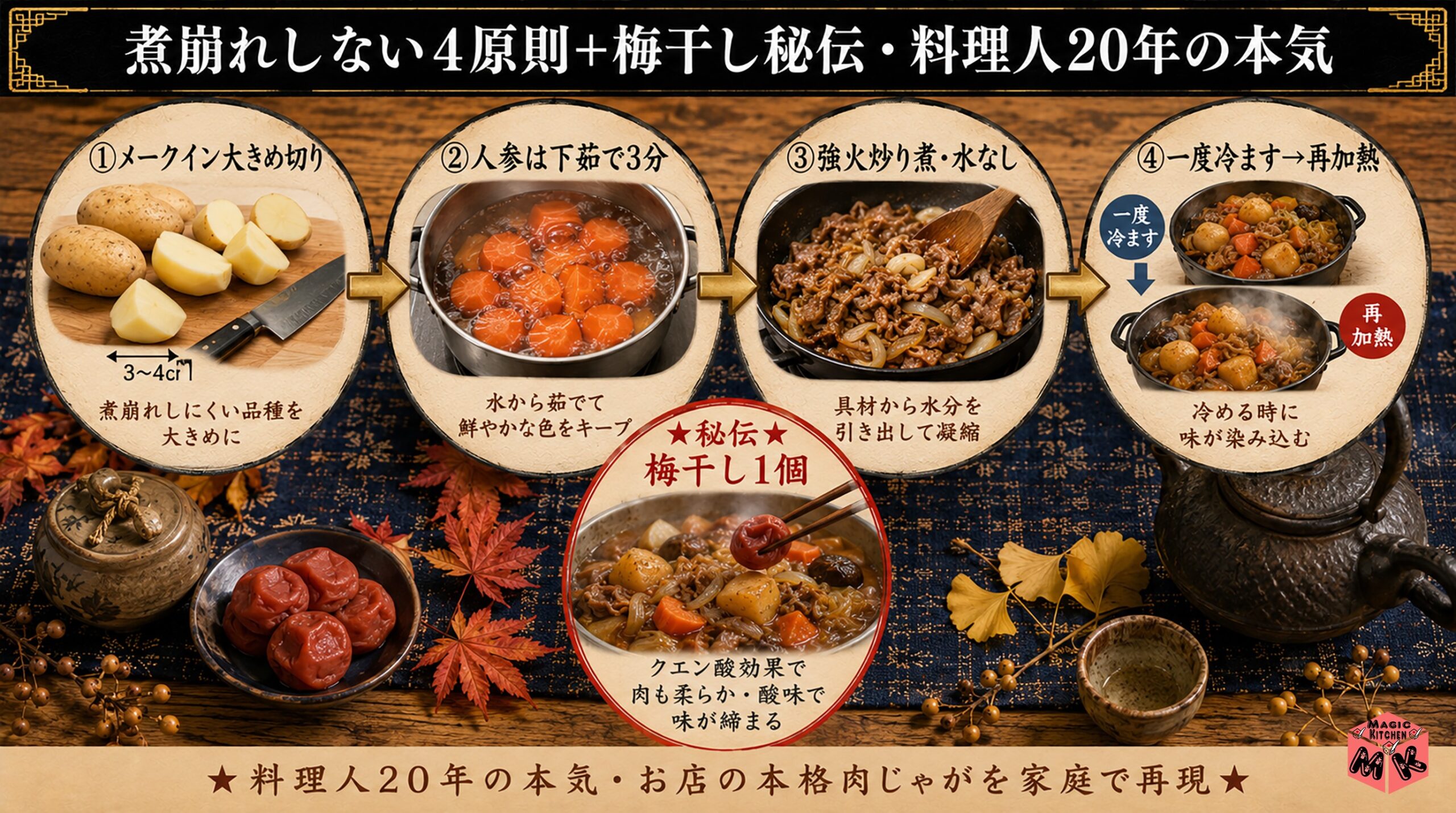 肉じゃがの煮崩れしない4原則