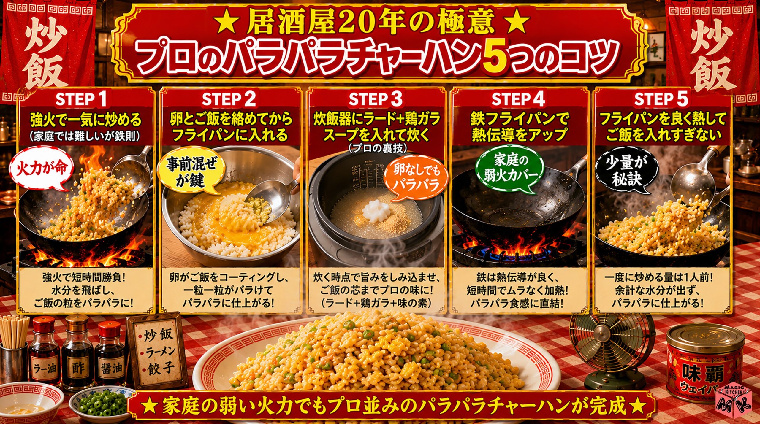 プロのパラパラチャーハン5つのコツ