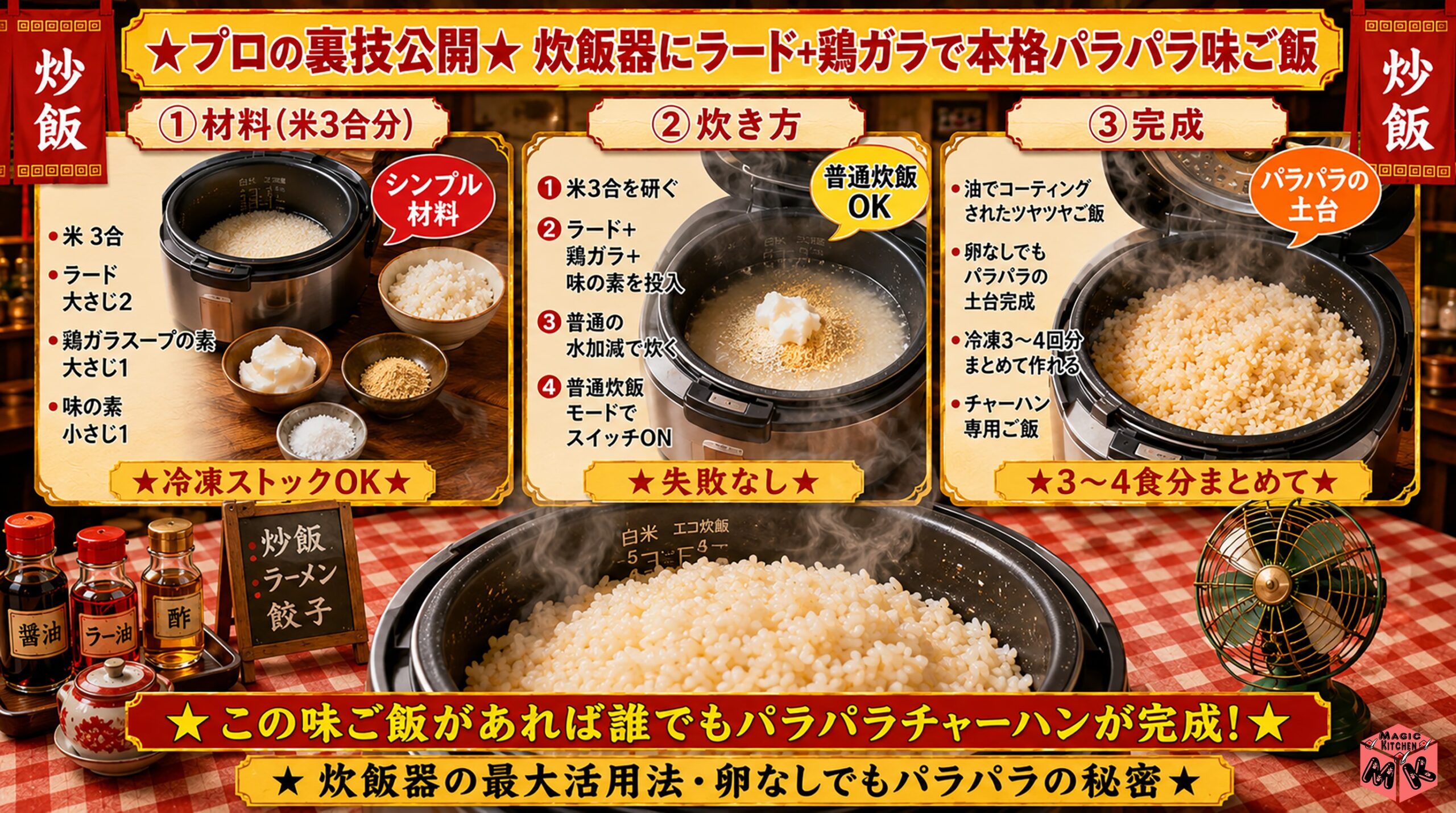 炊飯器味ご飯の作り方 プロの裏技