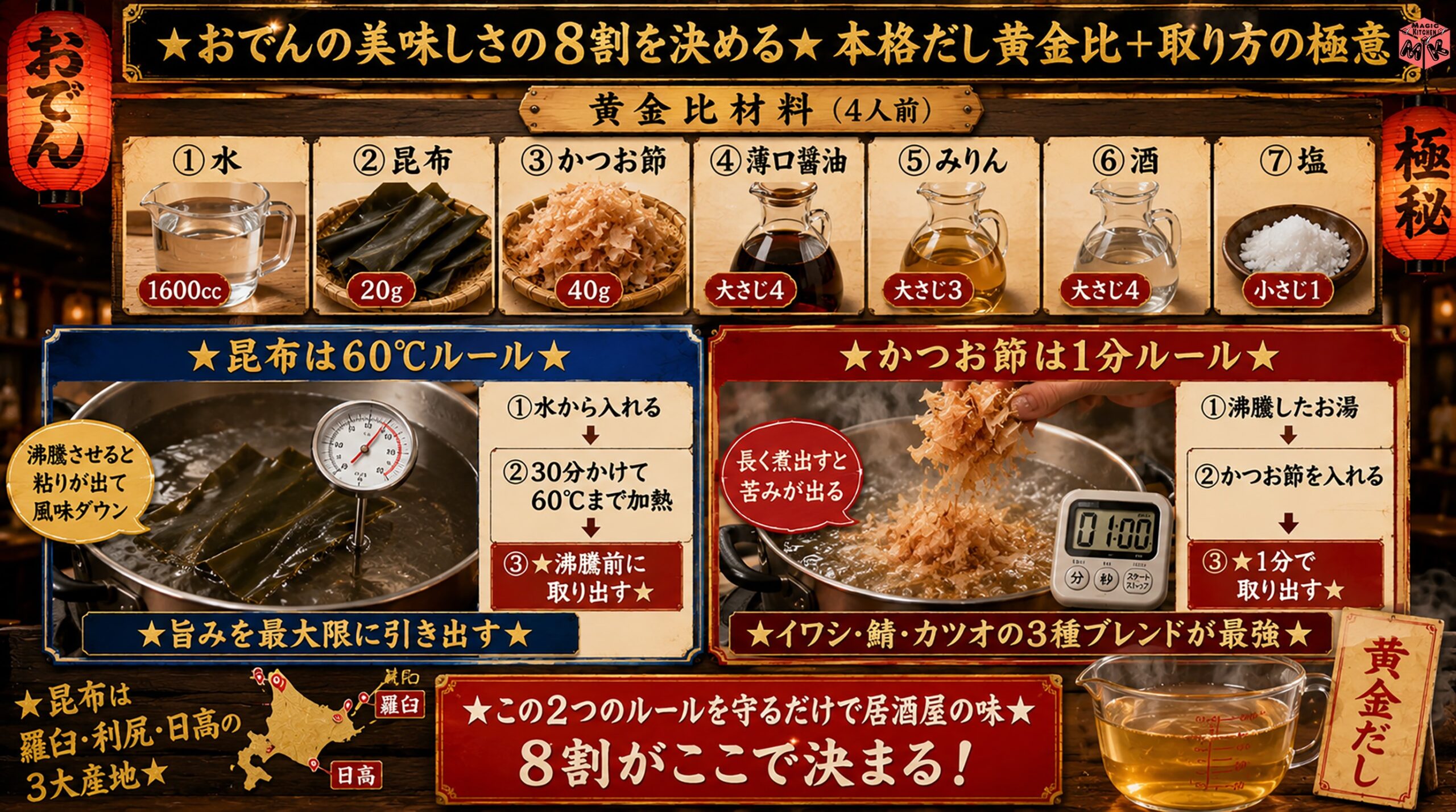 おでん本格だし汁の黄金比レシピ