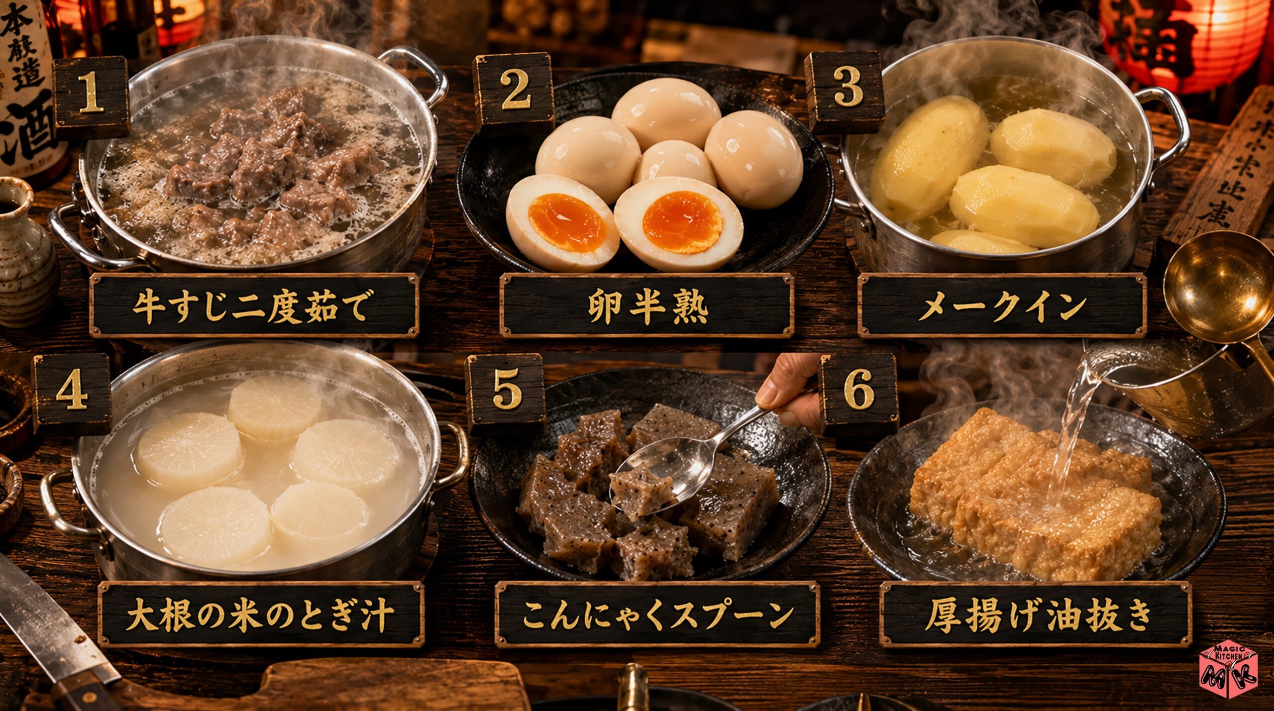 おでんの下ごしらえ6選 牛すじ・卵・大根・こんにゃく・厚揚げ・じゃがいも