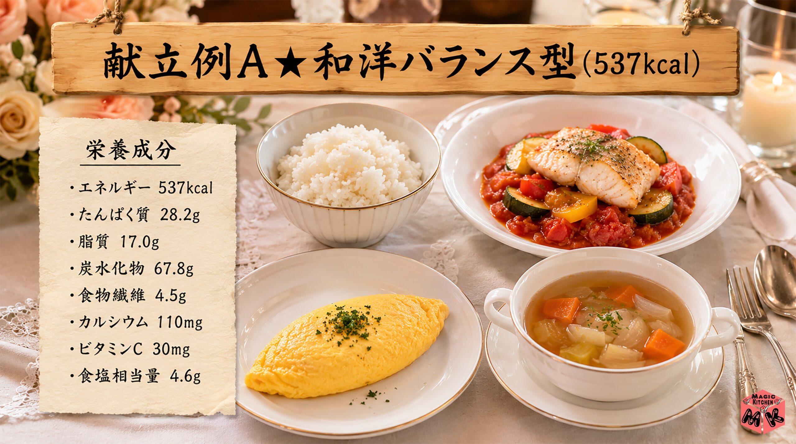 献立例A★和洋バランス型537kcal