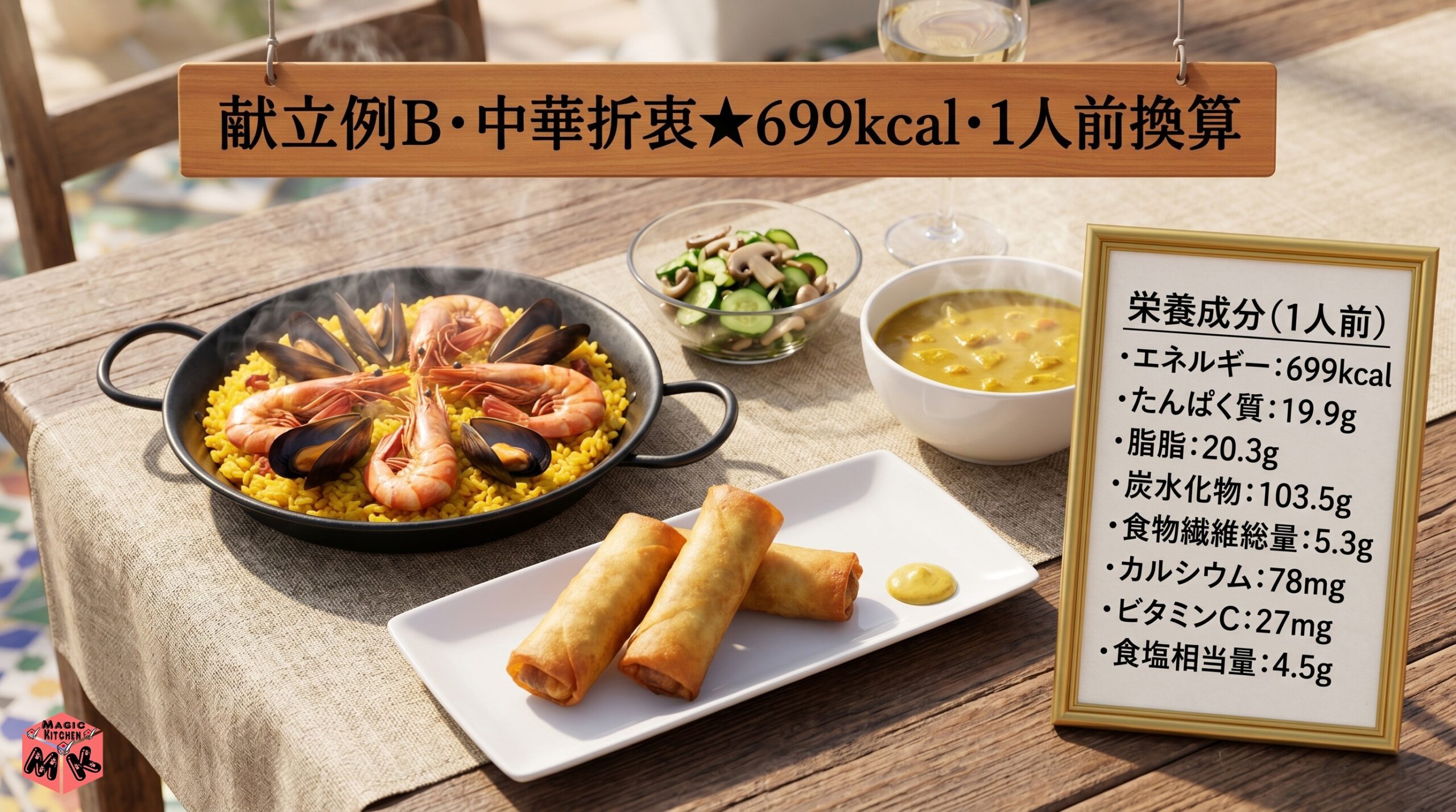 パエリア 献立例B 中華折衷