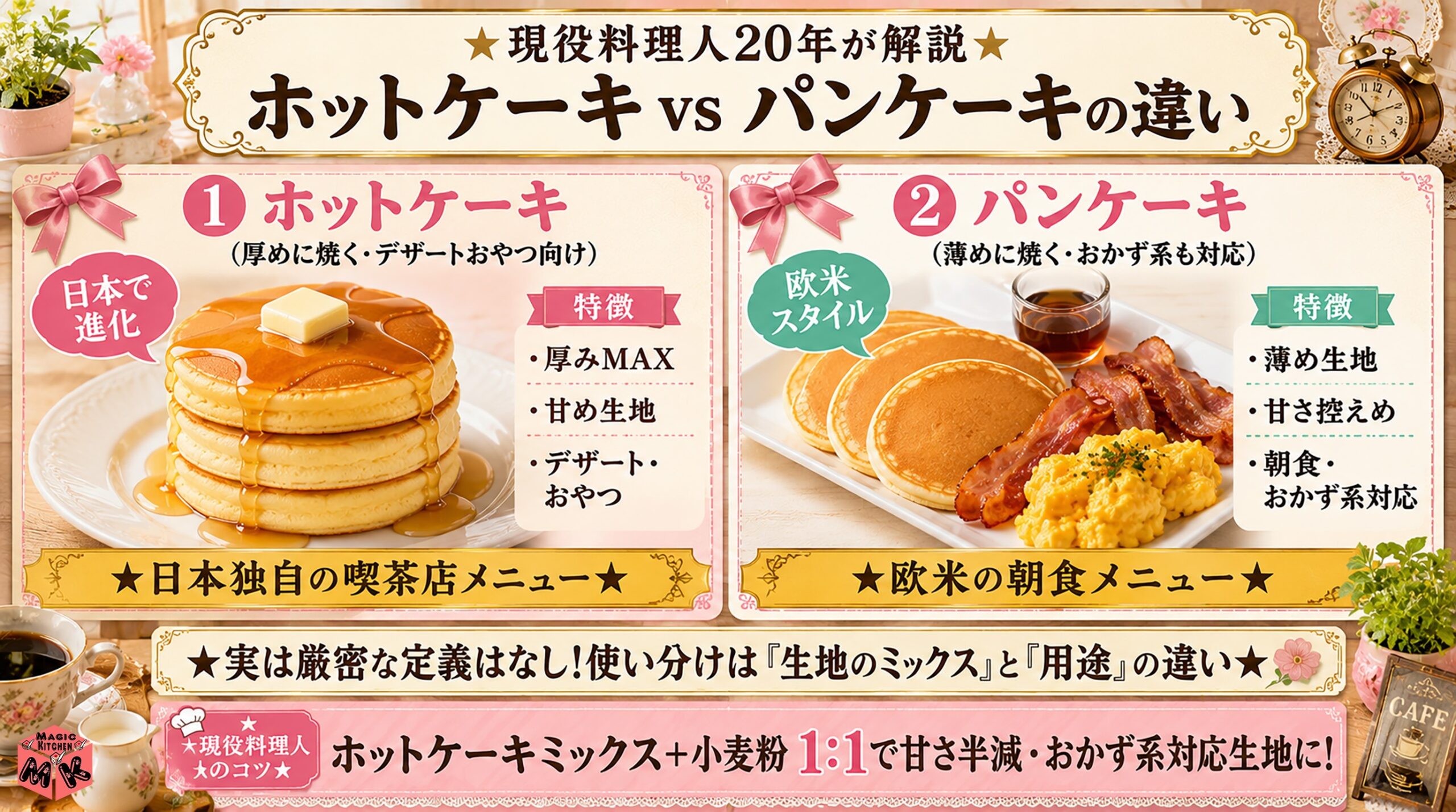 ホットケーキとパンケーキの違い
