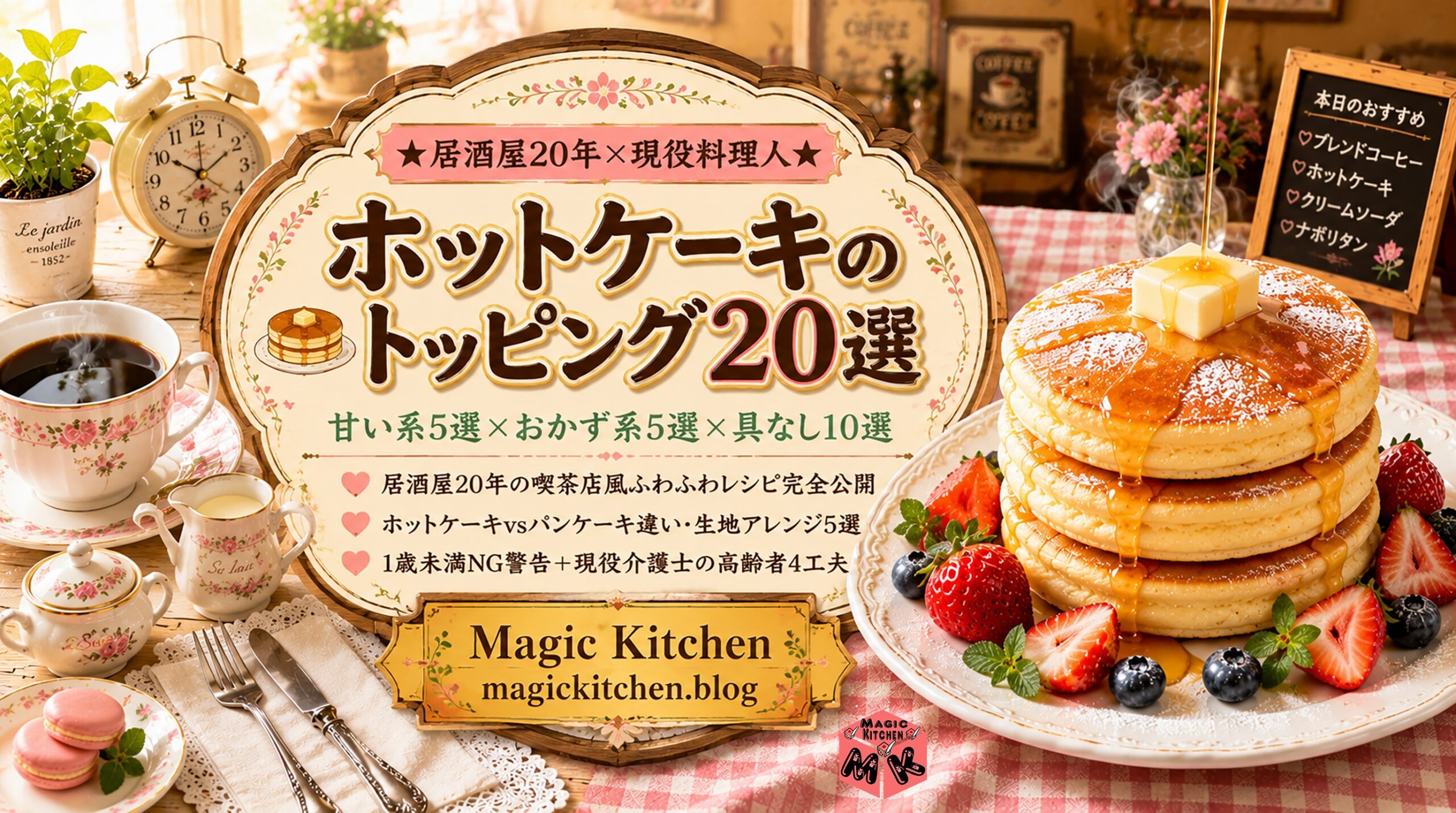 ホットケーキのトッピング20選 レトロ喫茶店×パステル