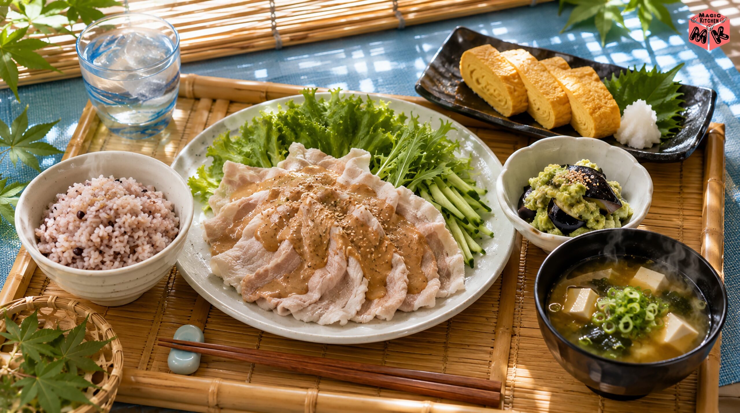 フッくんの店メニュー献立例A 豚しゃぶ和食定食
