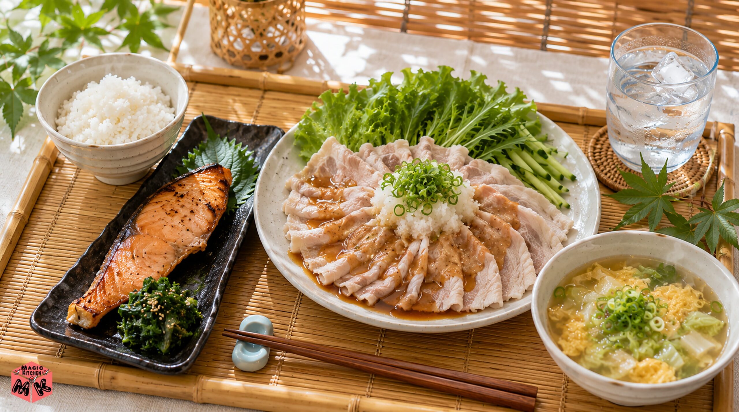 フッくんの店メニュー献立例B 豚しゃぶ夕食
