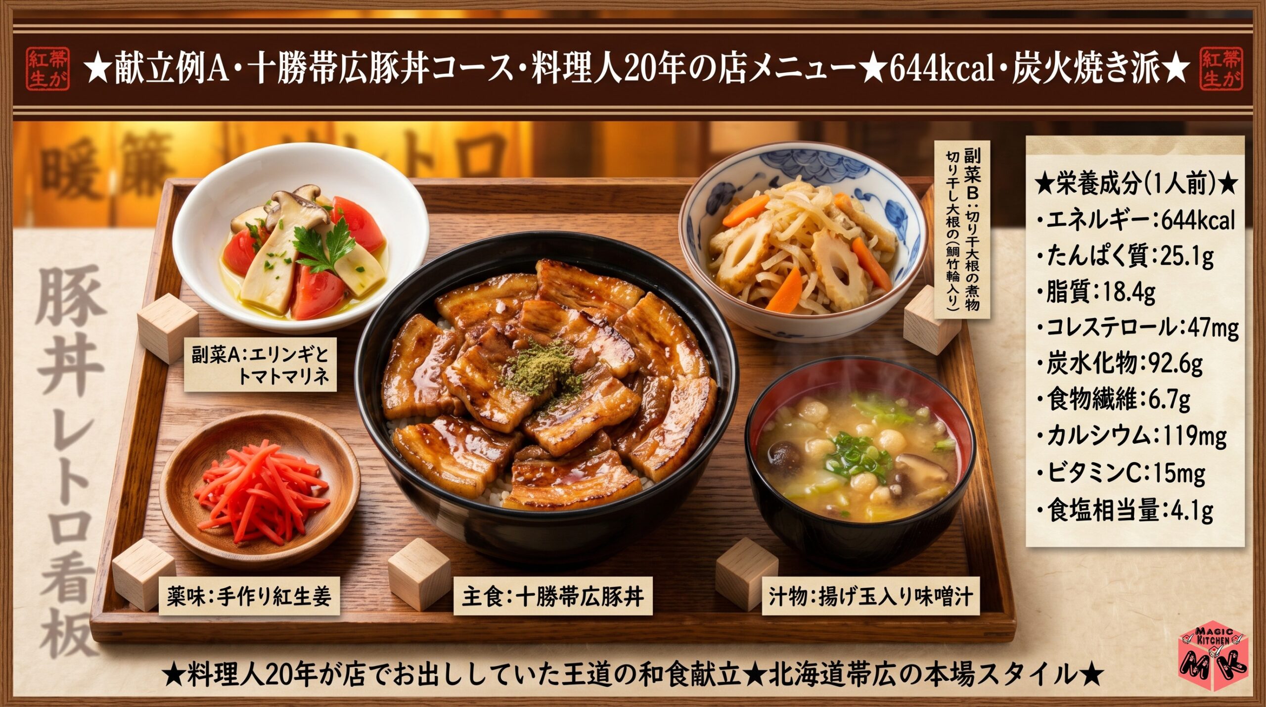 豚丼 献立A 十勝帯広豚丼