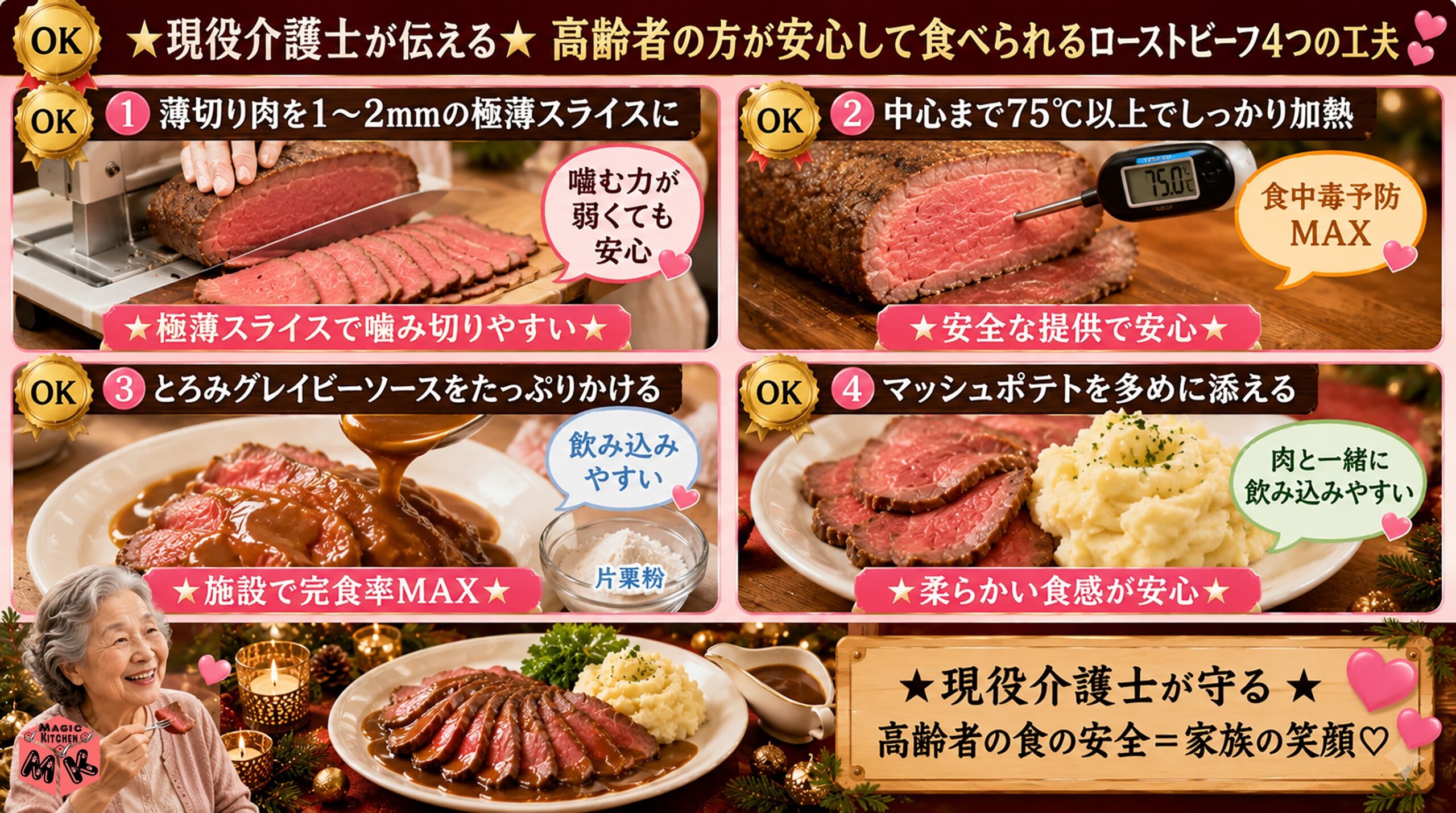 ローストビーフの高齢者向けアレンジ4工夫