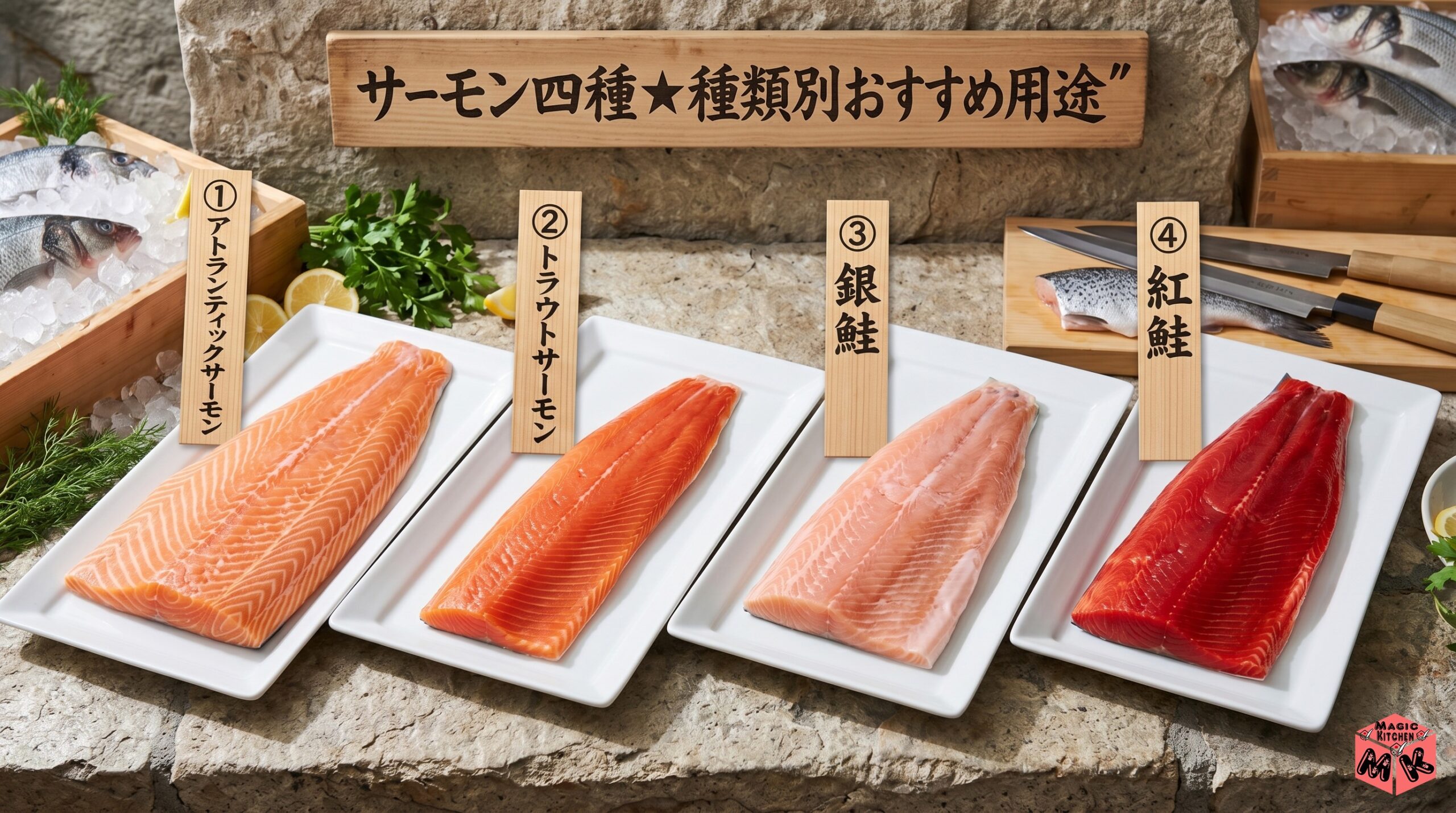 サーモン四種★種類別おすすめ用途