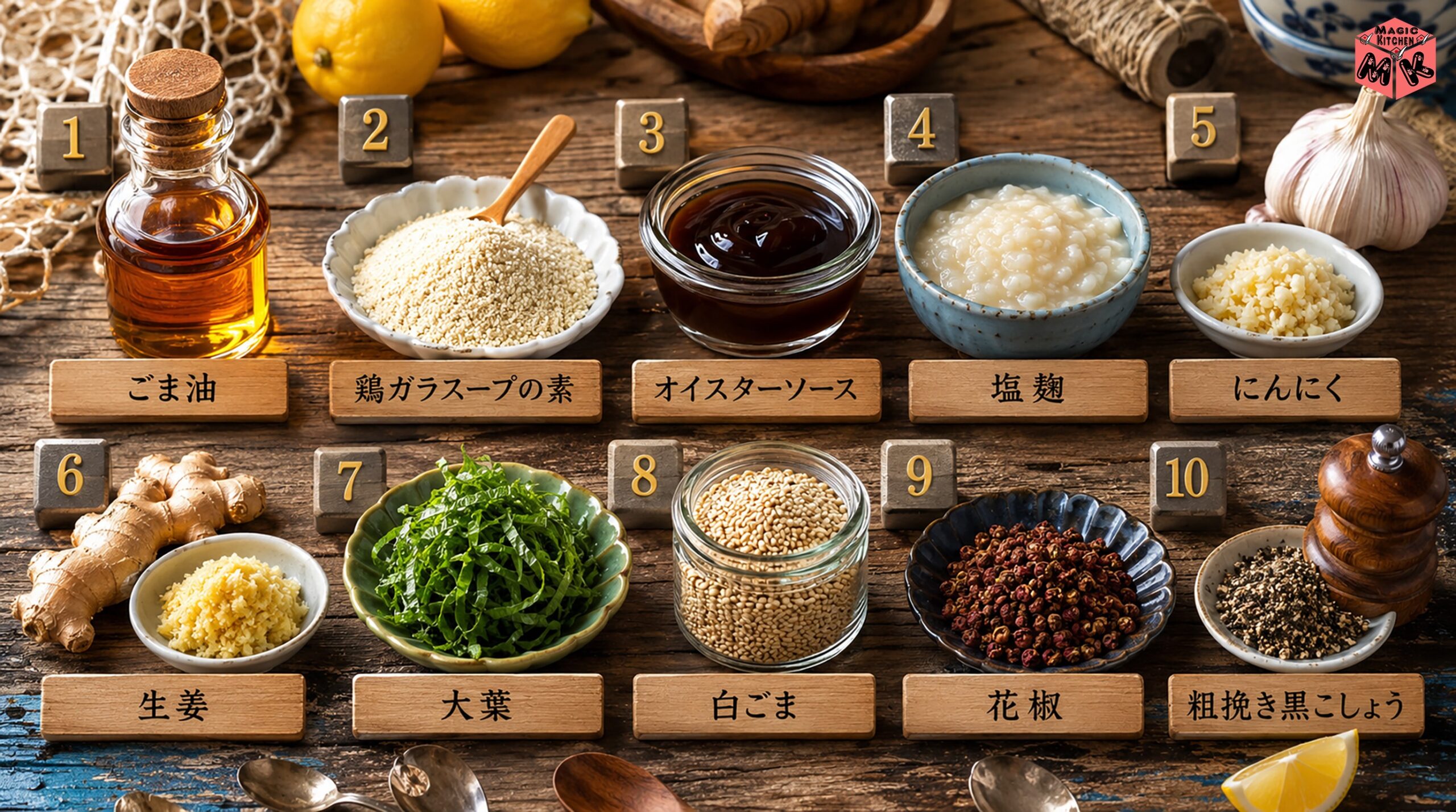 塩焼きそばの旨みUP隠し素材10選 ごま油・鶏ガラ・オイスター・塩麹・にんにくほか