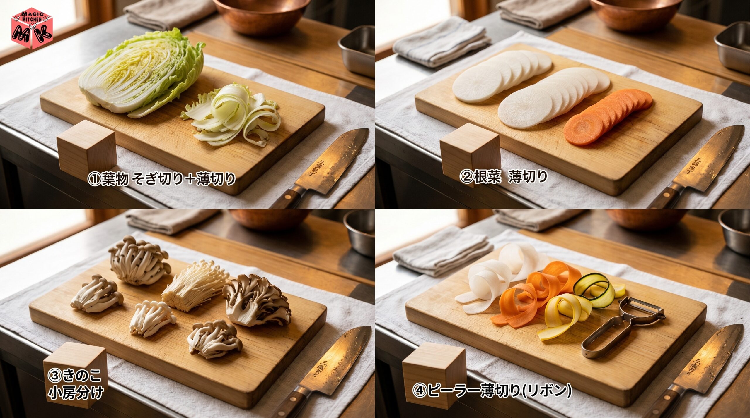 しゃぶしゃぶ 野菜の切り方コツ