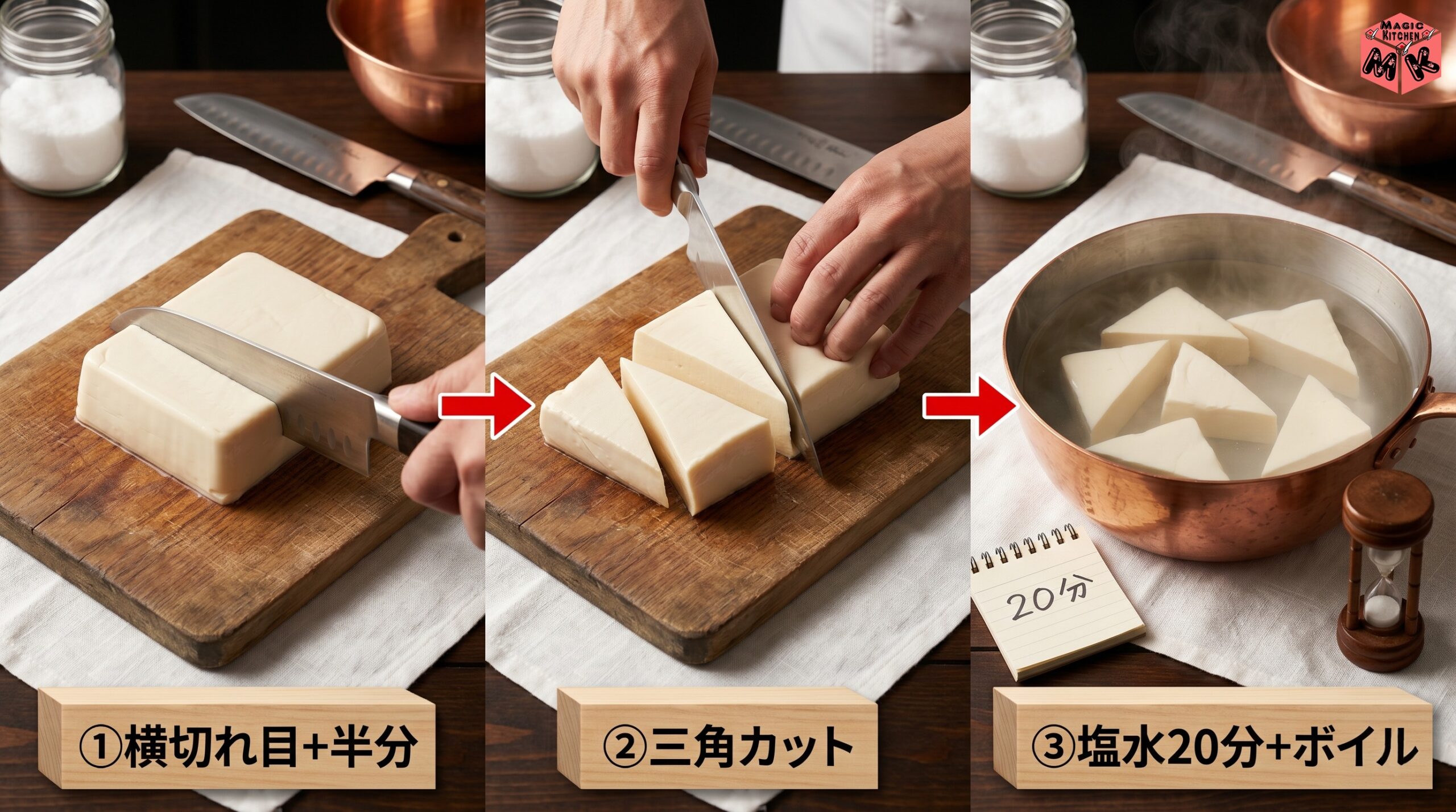 絹ごし豆腐の崩れない切り方