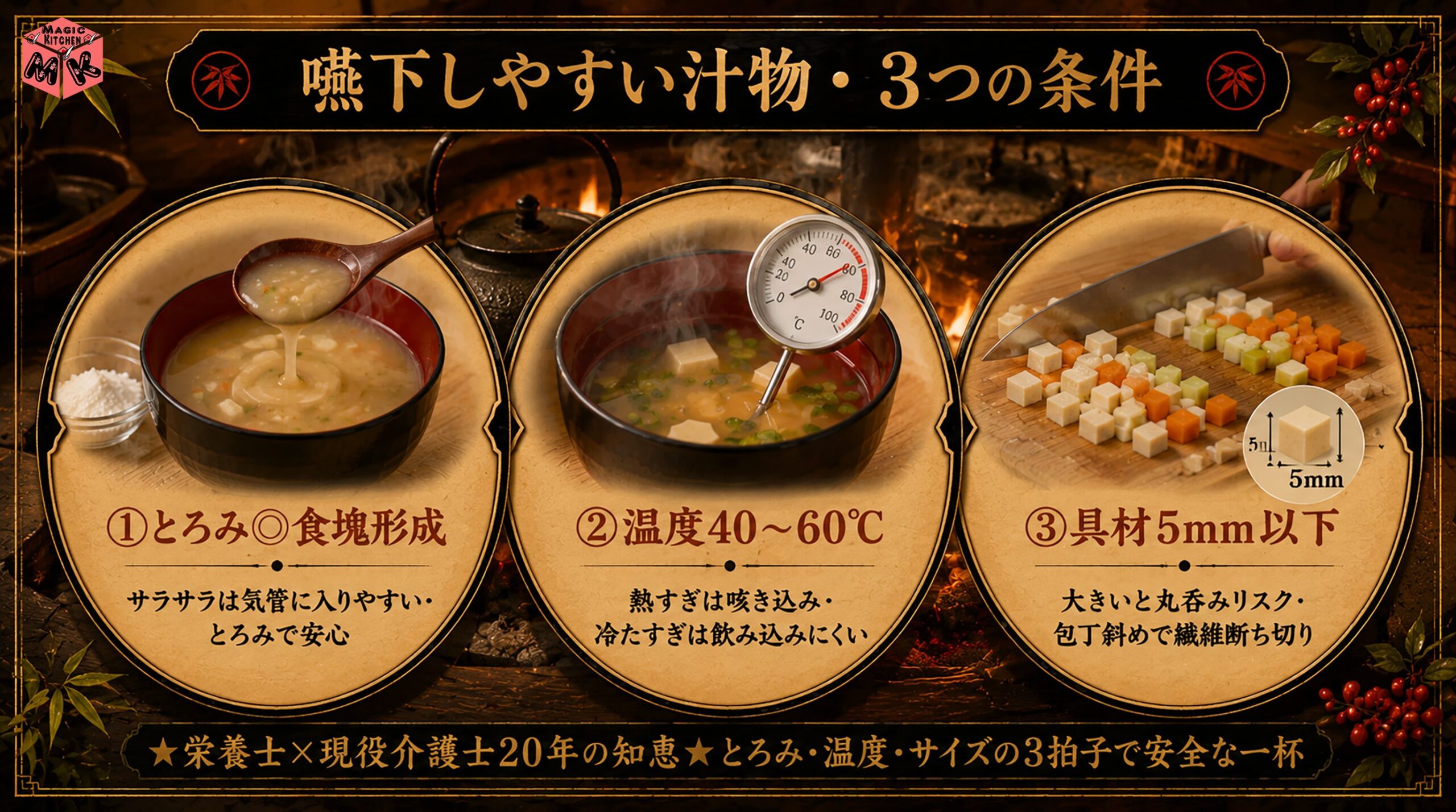 嚥下しやすい汁物の3条件 誤嚥リスクを減らす基本設計