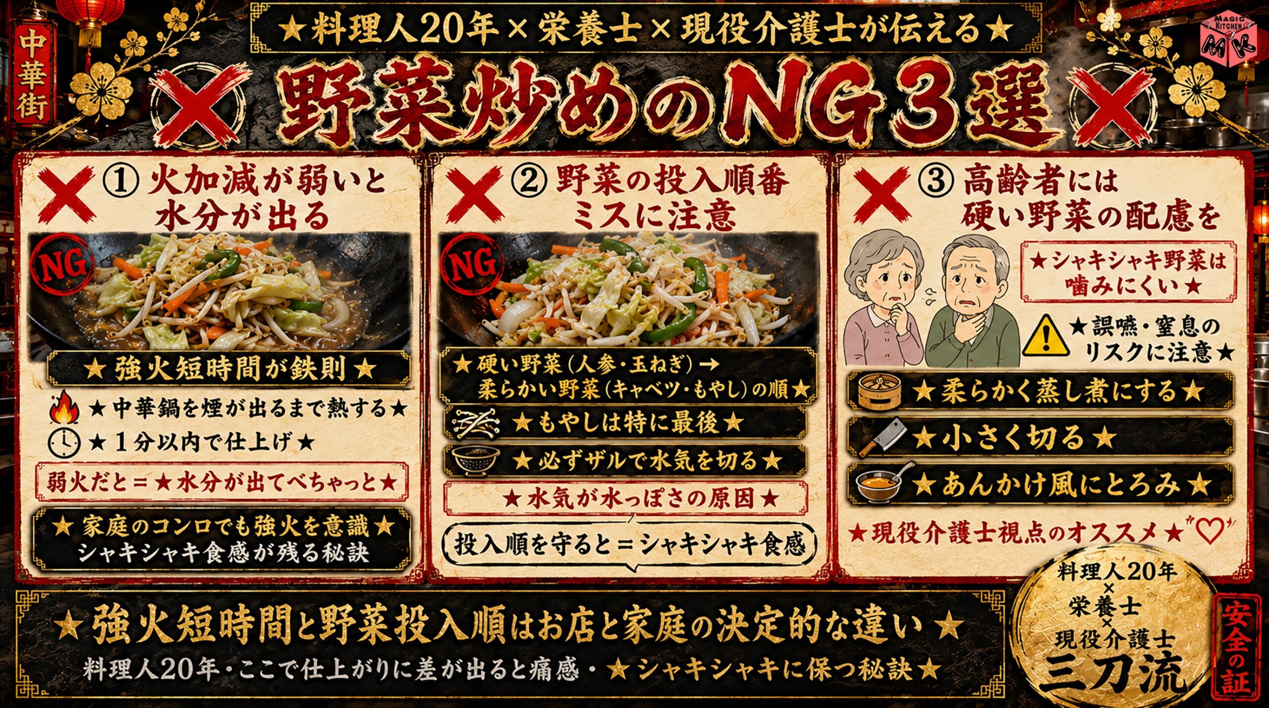 野菜炒めのNG3選