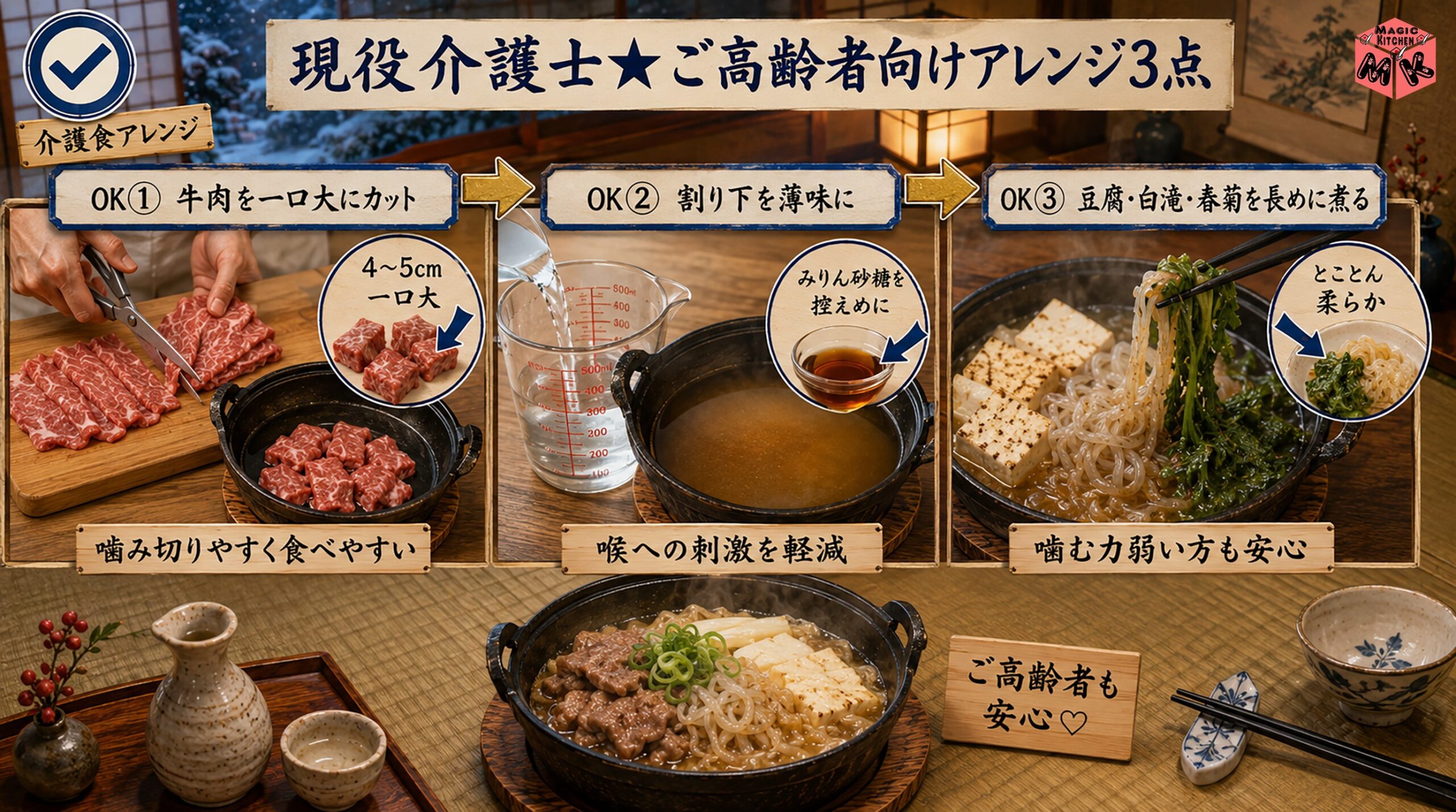 現役介護士・栄養士が伝える高齢者向けすき焼きアレンジ