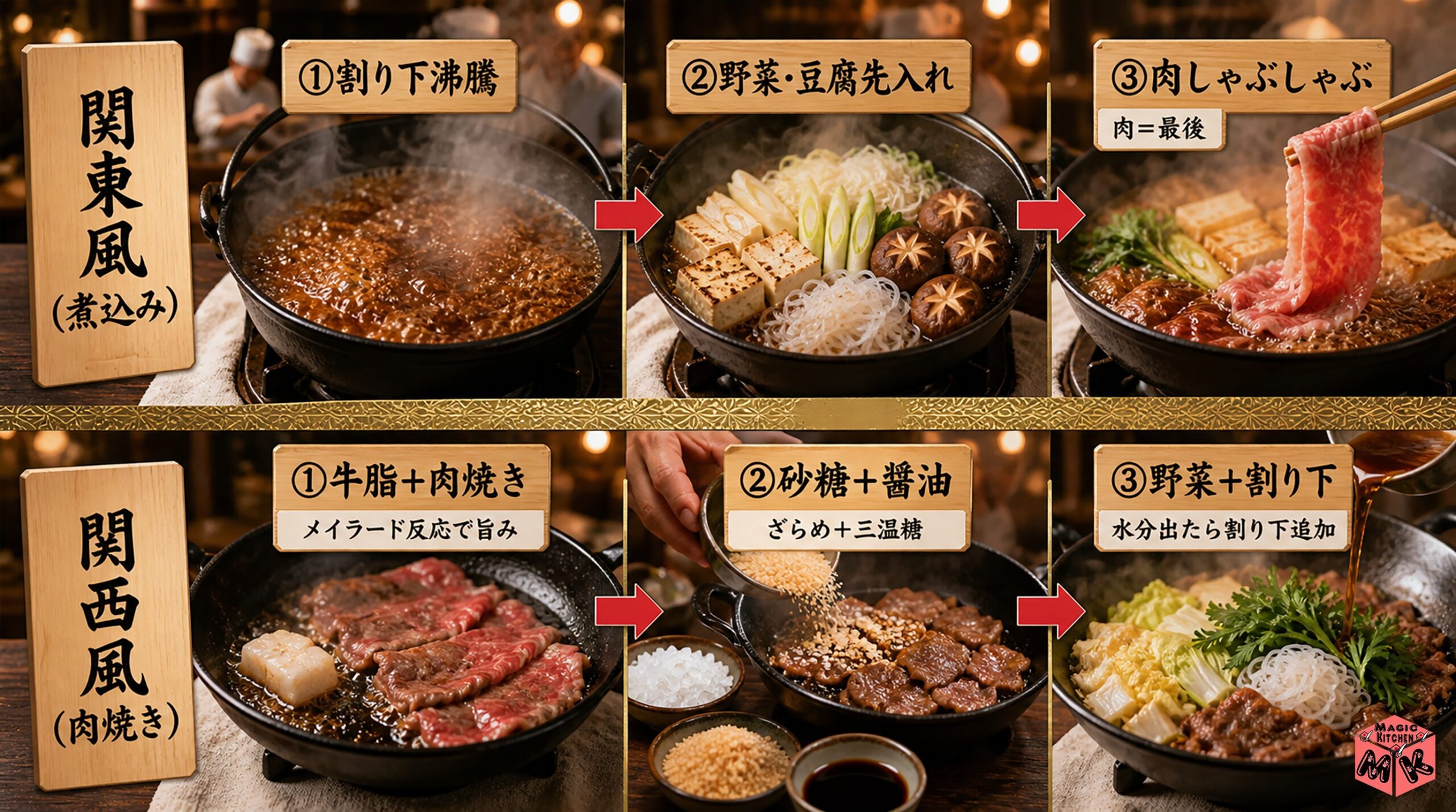 すき焼き 入れる順番 関東関西の違い
